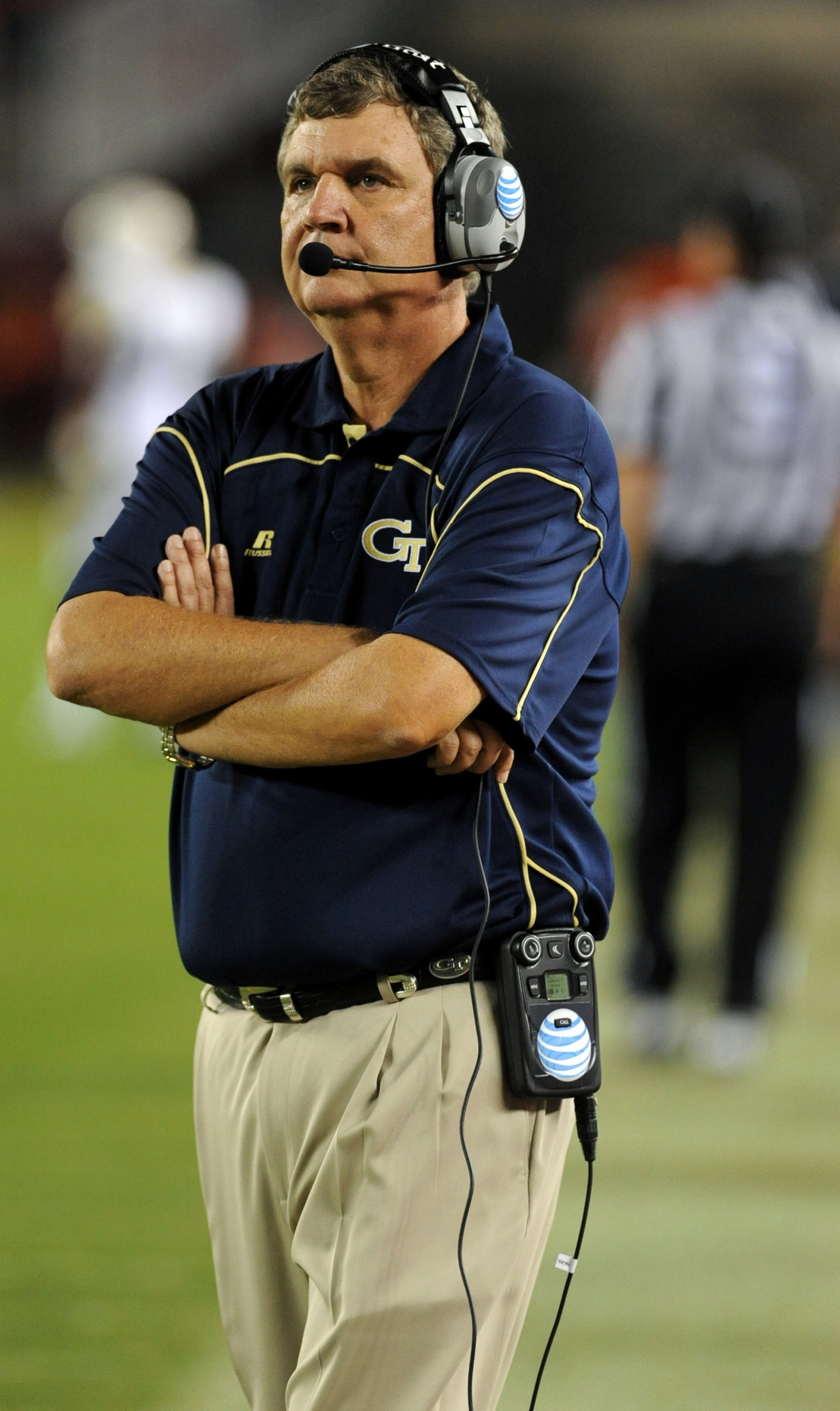 Georgia Tech head coach Paul Johnson watches his team. (AP Photo/Don Petersen)