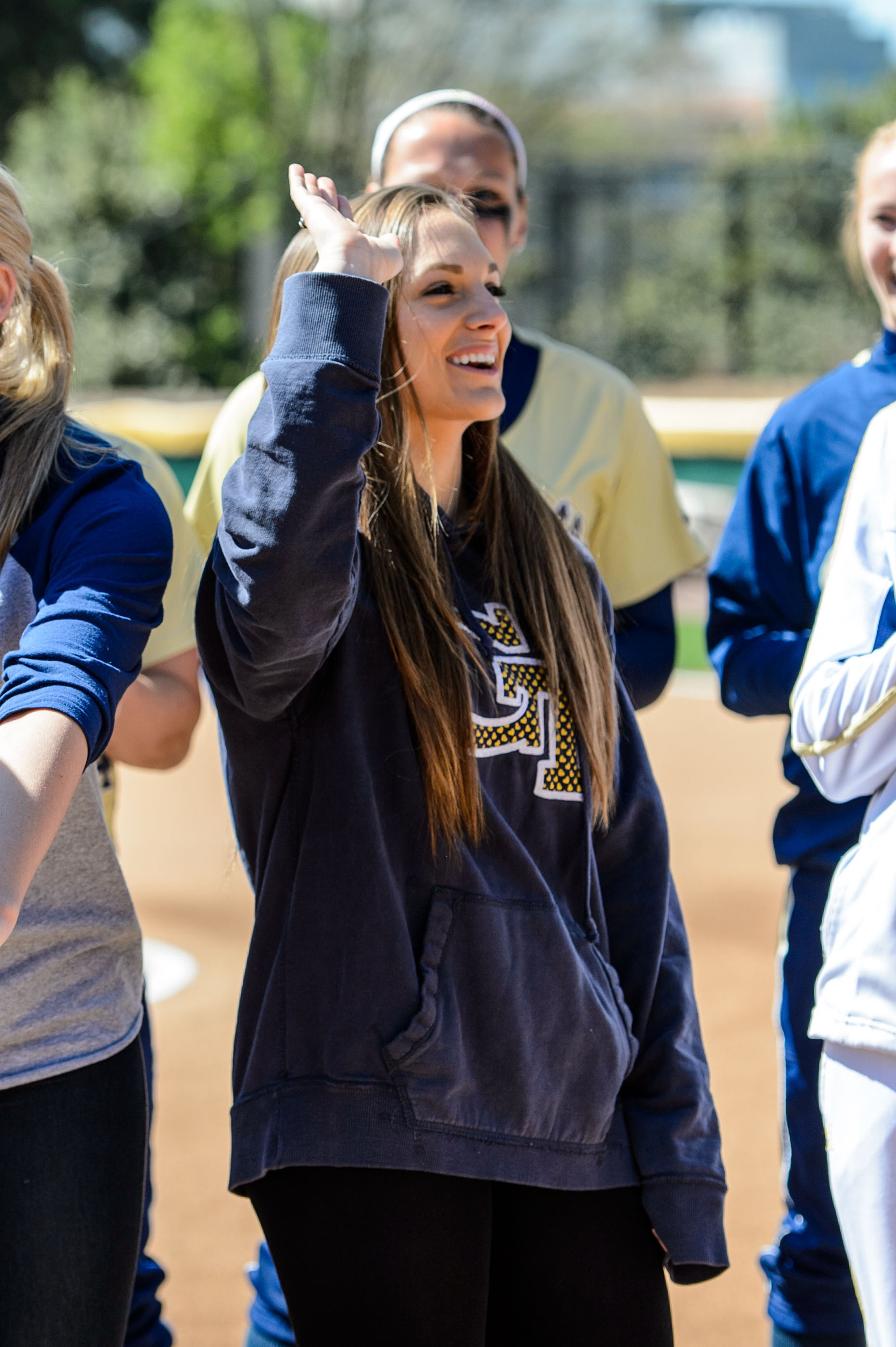 Softball Alumni were recognized prior to the start of the game