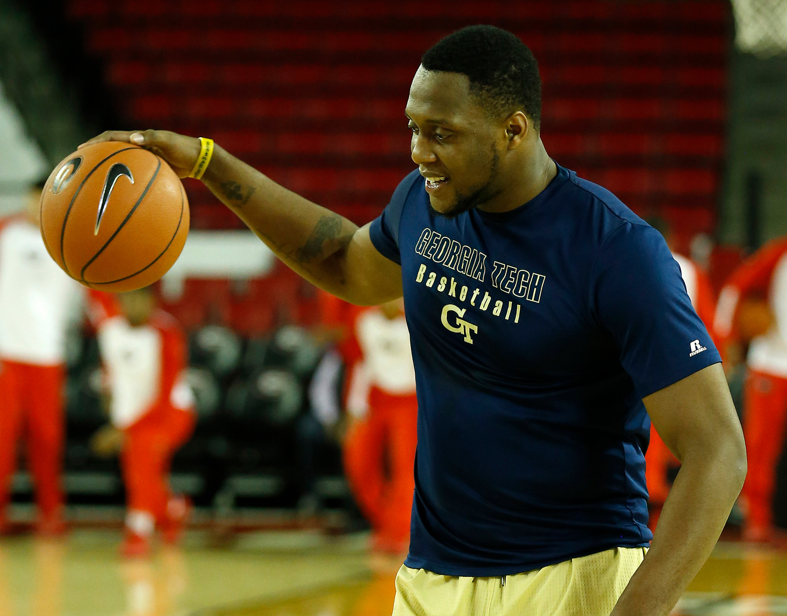 Georgia Tech Yellow Jackets forward Charles Mitchell (0) warms up before the game against the Georgia Bulldogs at Stegeman Coliseum. Mike Zarrilli-USA TODAY Sports