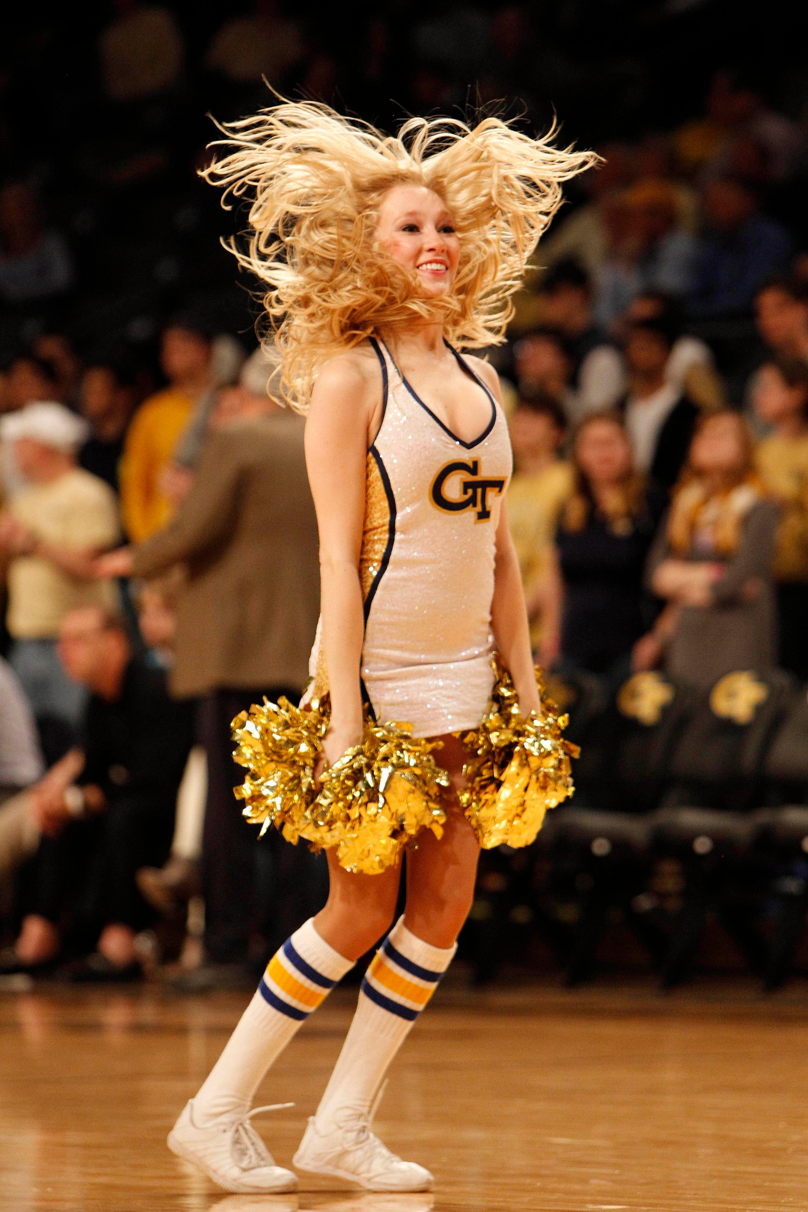 Jan 14, 2014; Atlanta, GA, USA; Georgia Tech Yellow Jackets dance team member performs against the Pittsburgh Panthers in the second half at Hank McCamish Pavilion. Pittsburgh defeated Georgia Tech 81-74. Mandatory Credit: Brett Davis-USA TODAY Sports