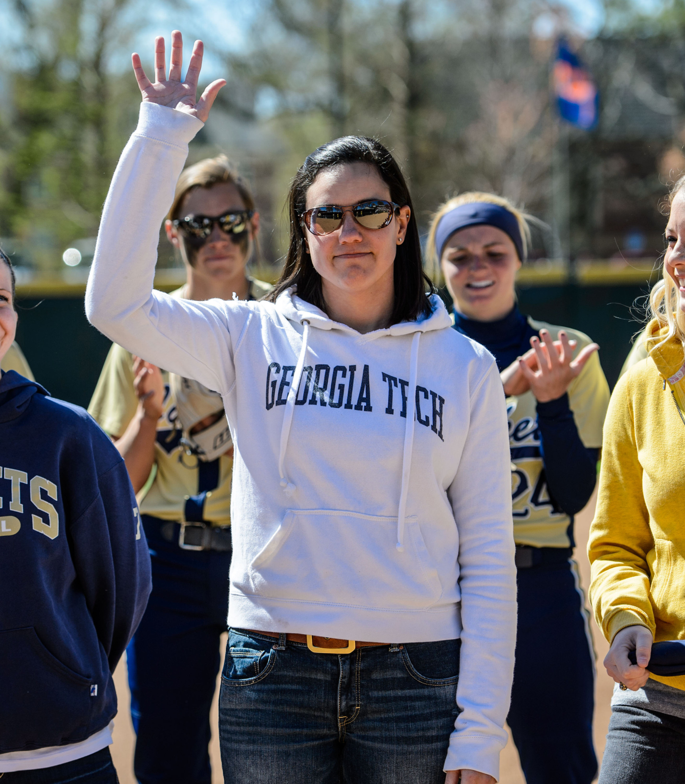 Softball Alumni were recognized prior to the start of the game