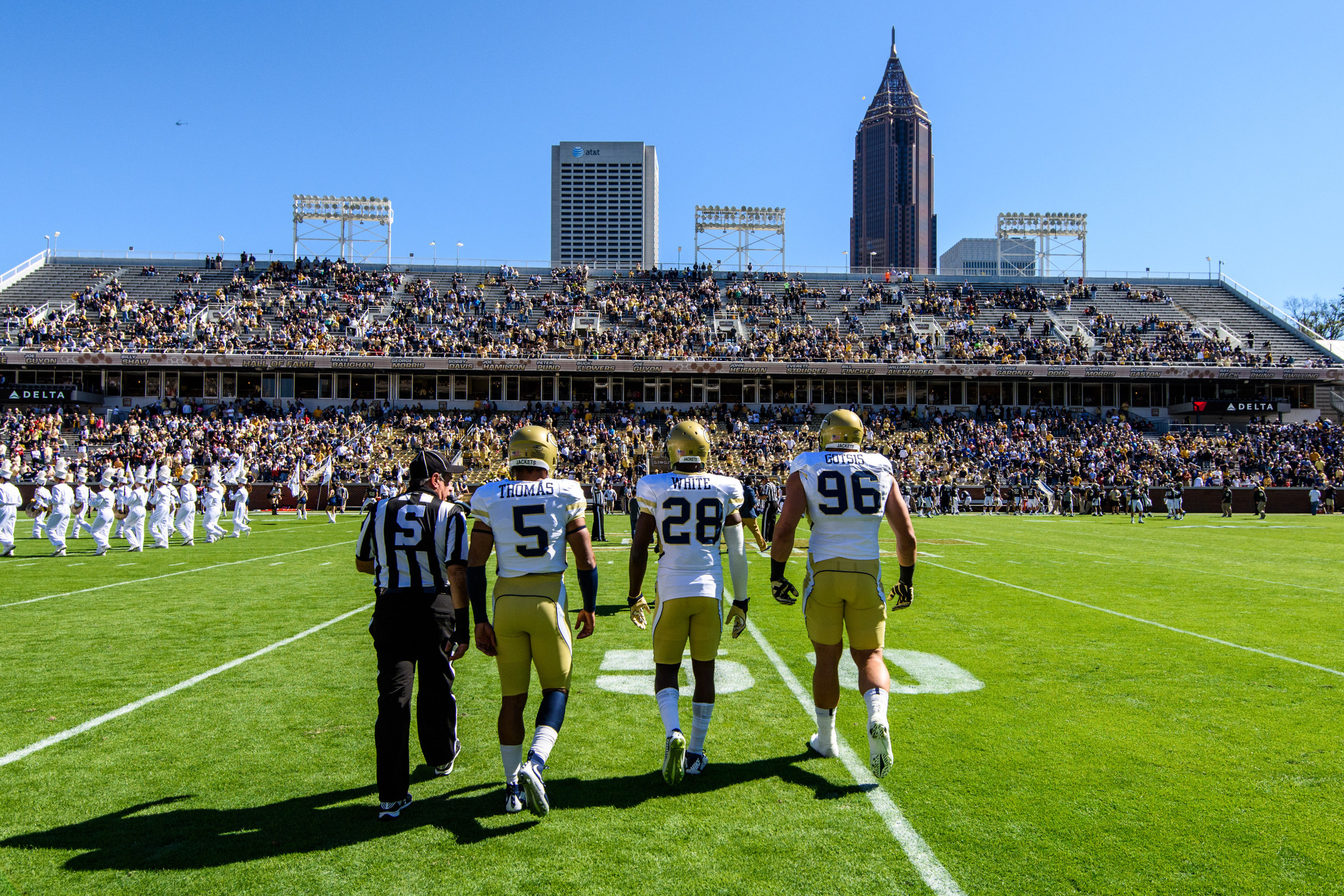 Adam Gotsis (96), Justin Thomas (5), D.J. White (28)