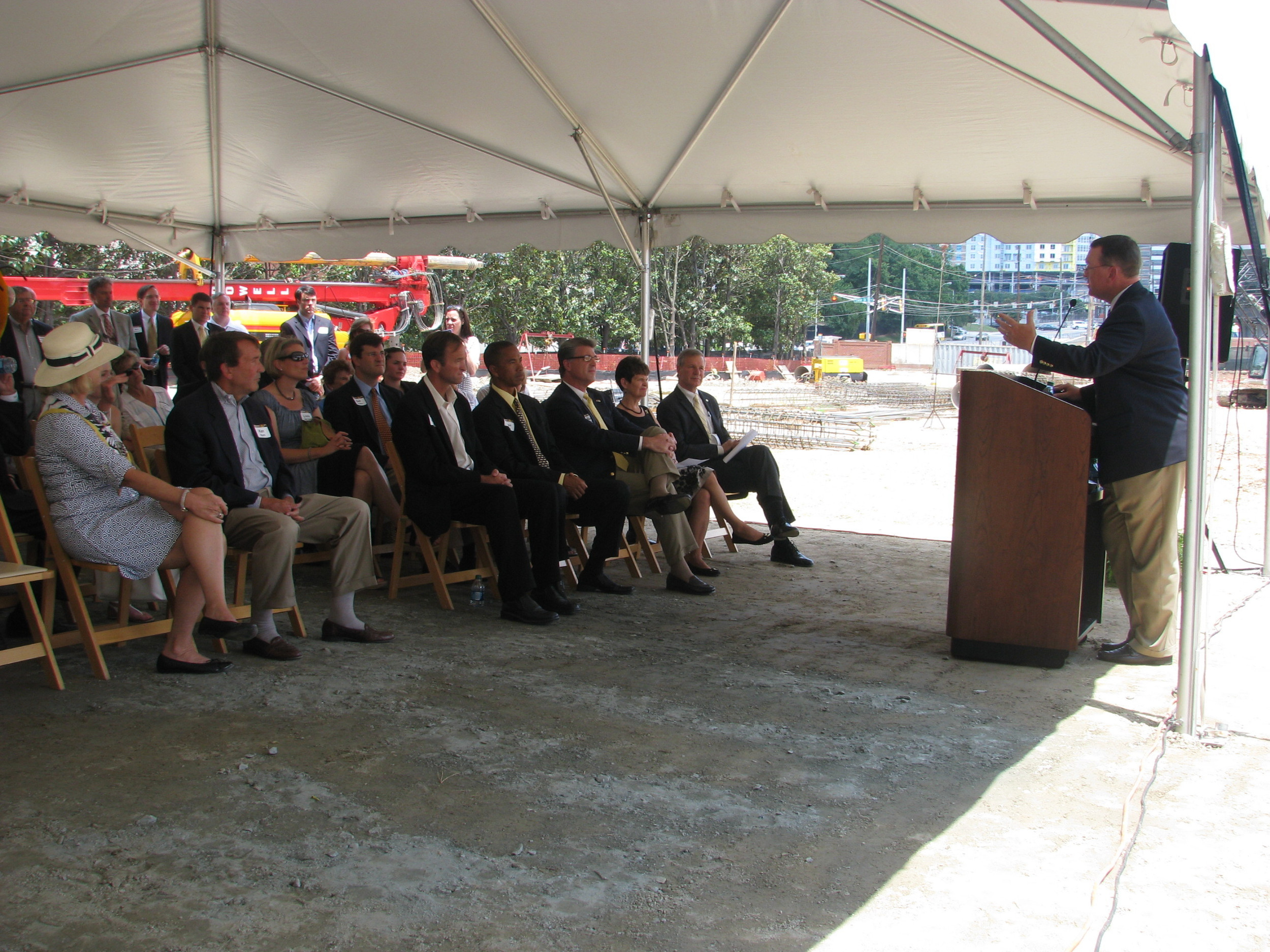 Wes Durham emcees the Ken Byers Tennis Complex Groundbreaking Ceremony, June 15, 2012.