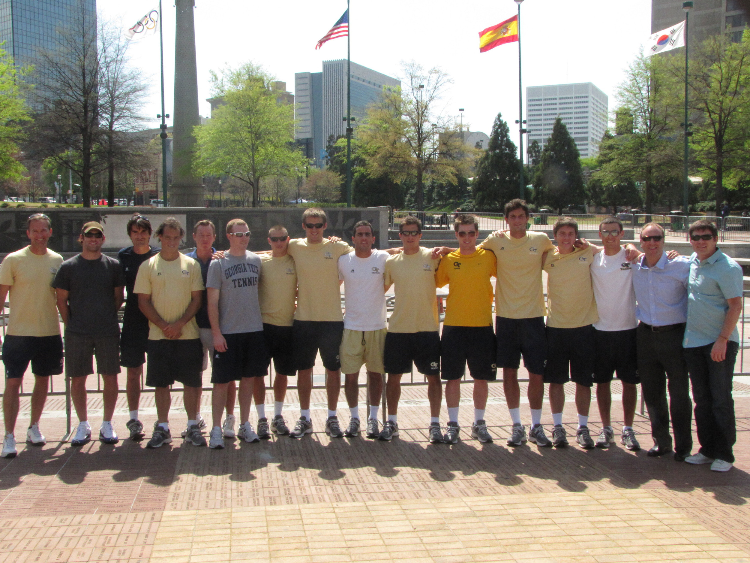 The Georgia Tech Men's Tennis team and friends