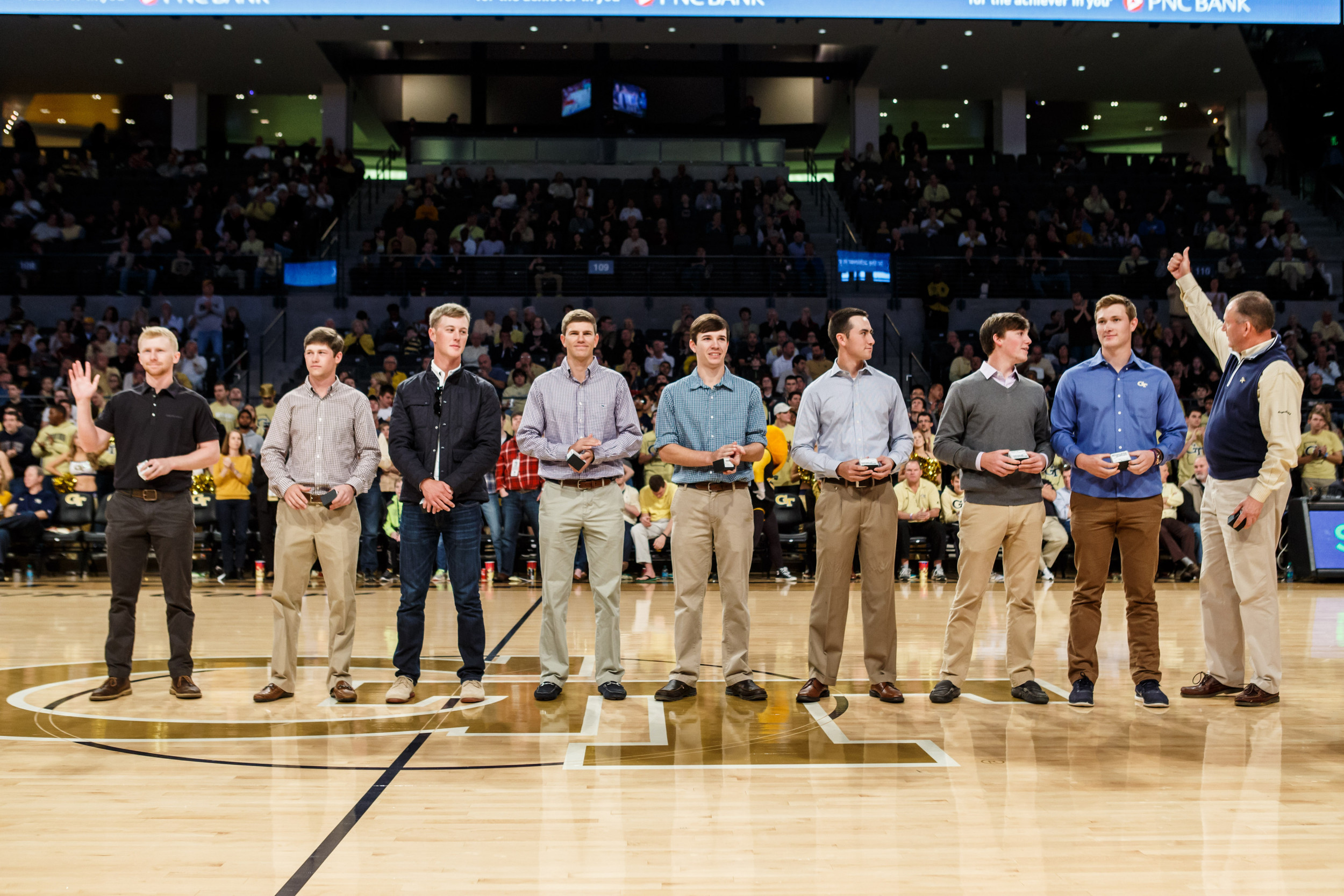 The Georgia Tech Golf team received their 2015 ACC Championship rings (Photo by John Nakano)
