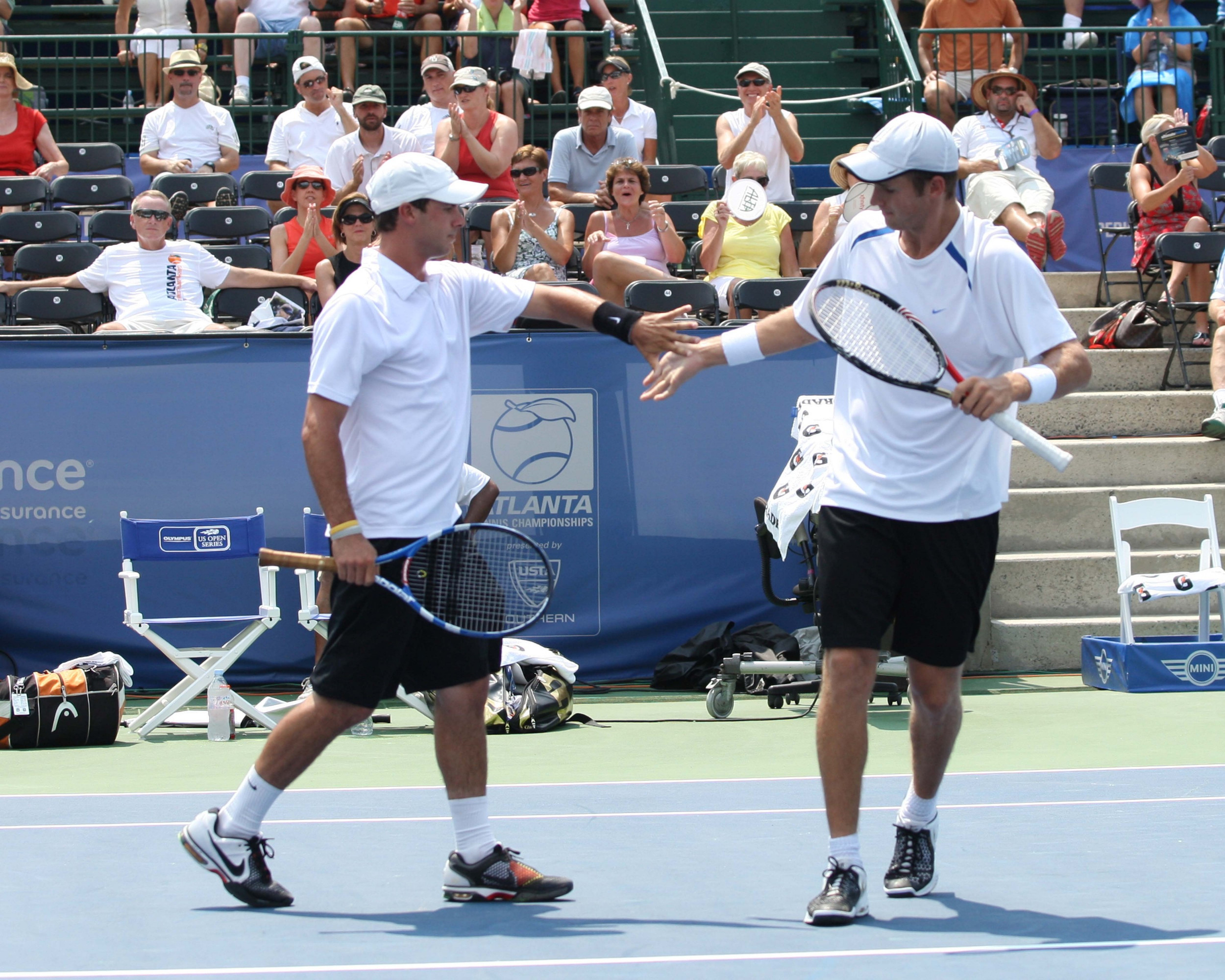 King and Bernstein during their second round match at the Atlanta Tennis Championships.