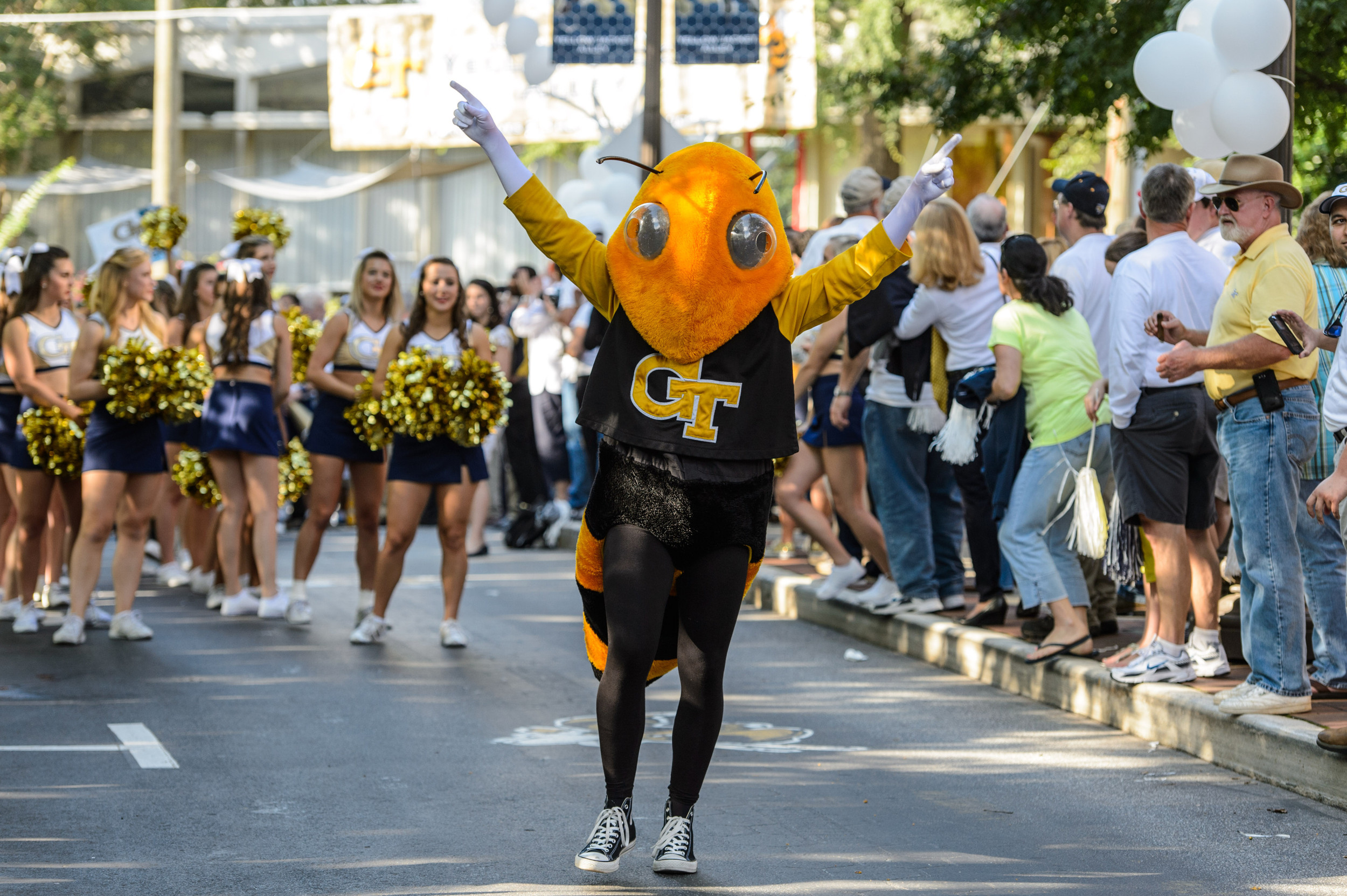 Buzz leads the team down Yellow Jacket Alley.