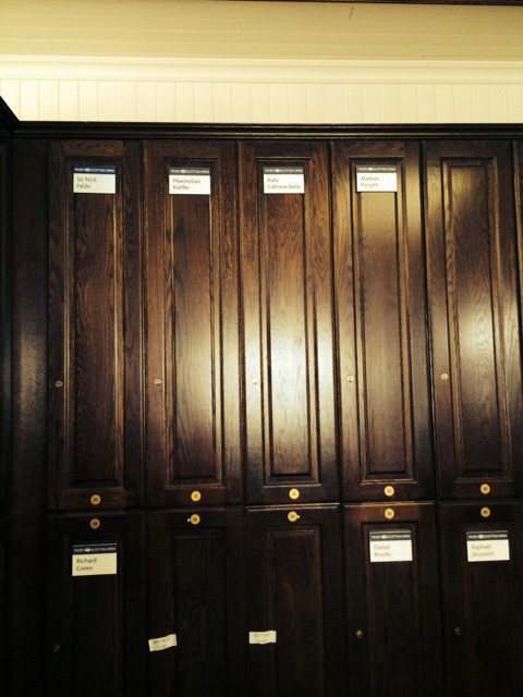 Locker room at Aberdeen. Ollie Schniederjans 2014 summer trip to England and Scotland.