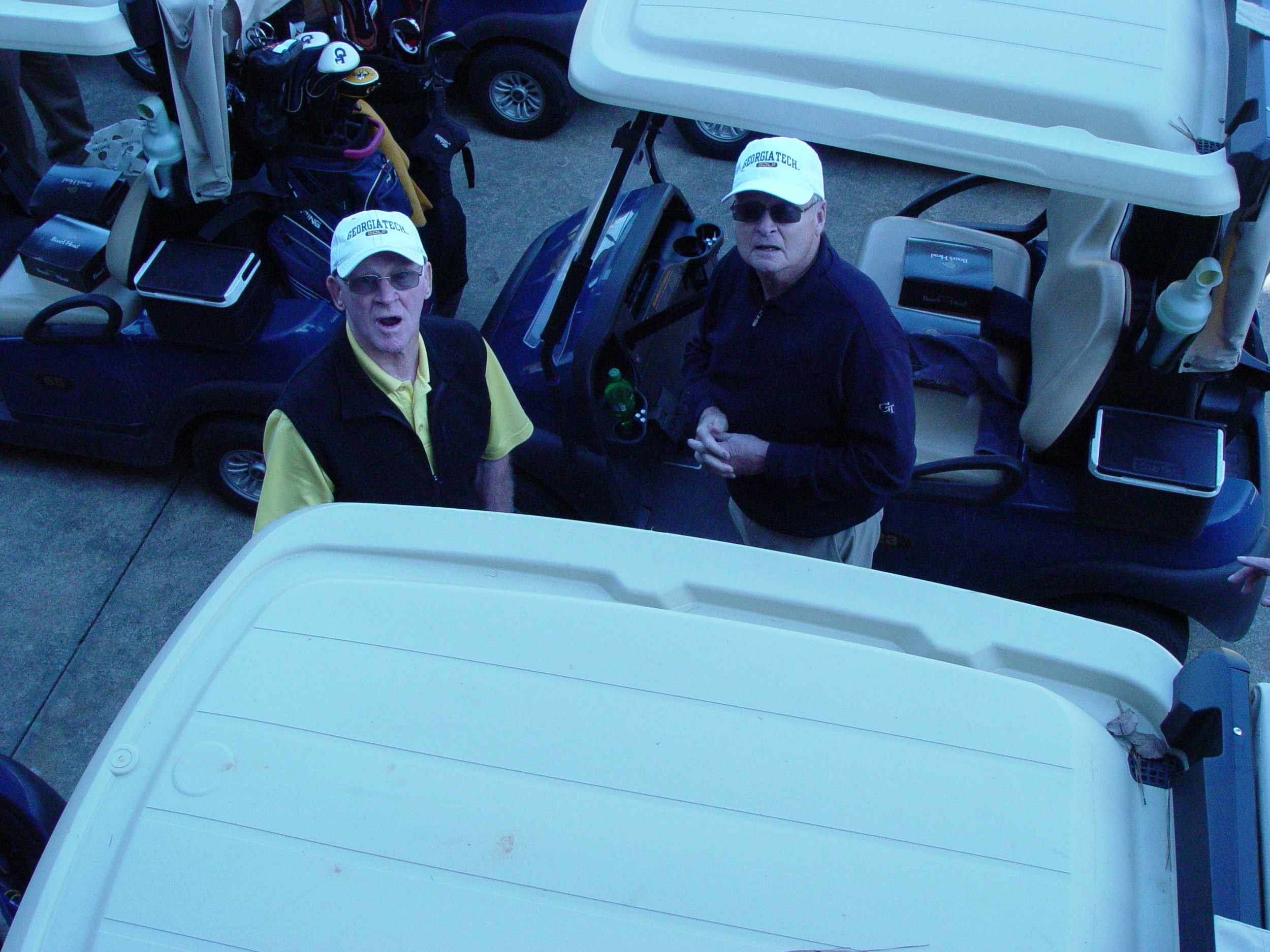 Alumni Jon Martin and Candler Broom at the Ramblin' Wreck Cup, November 12, 2017