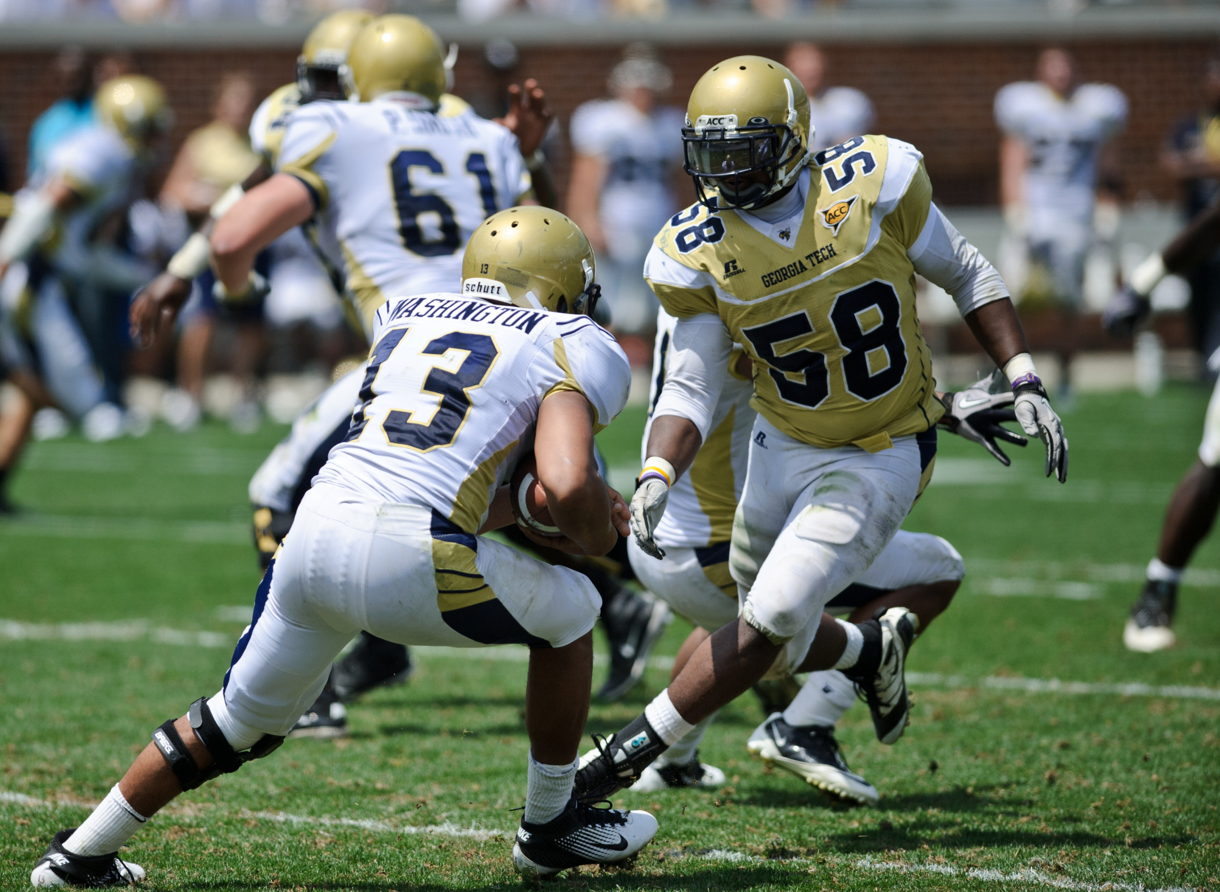 B.J. Machen (58), Tevin Washington (13)