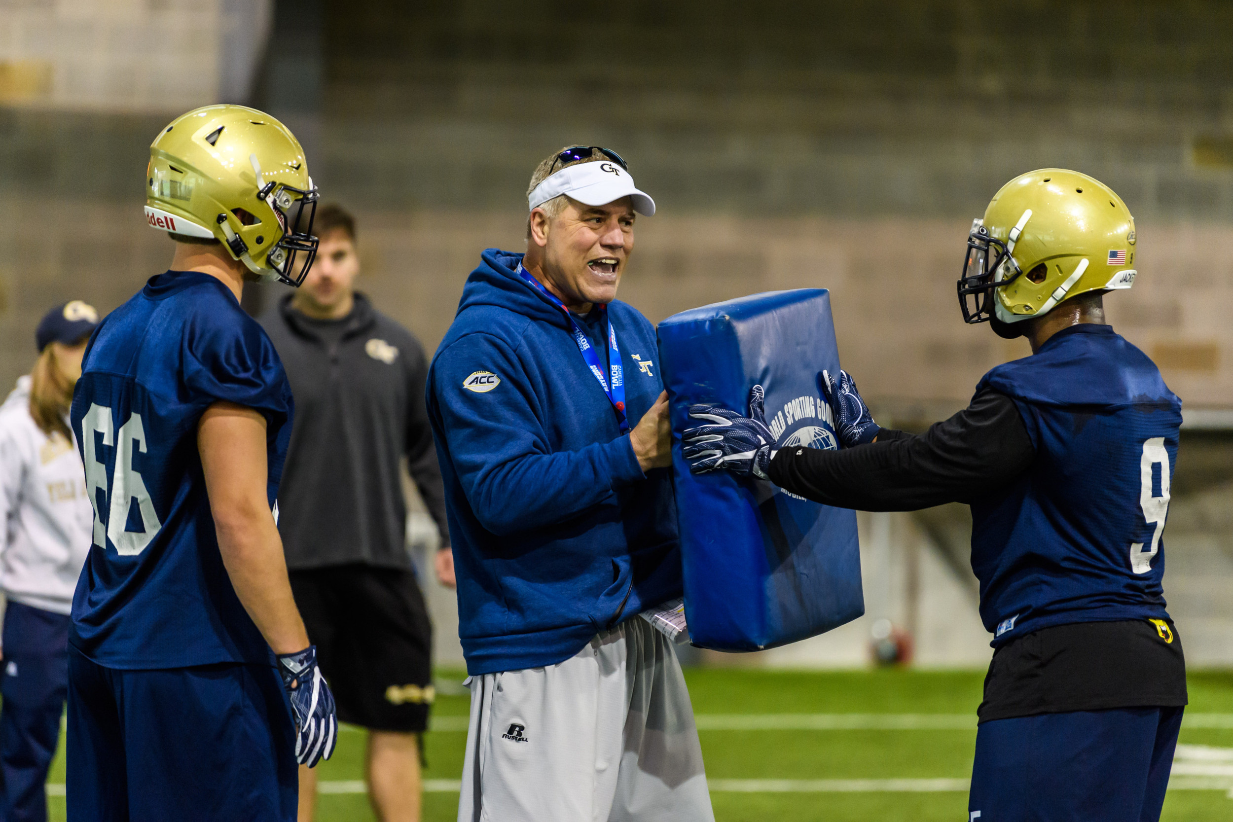 Defensive Coordinator Nate Woody, Victor Alexander (9)