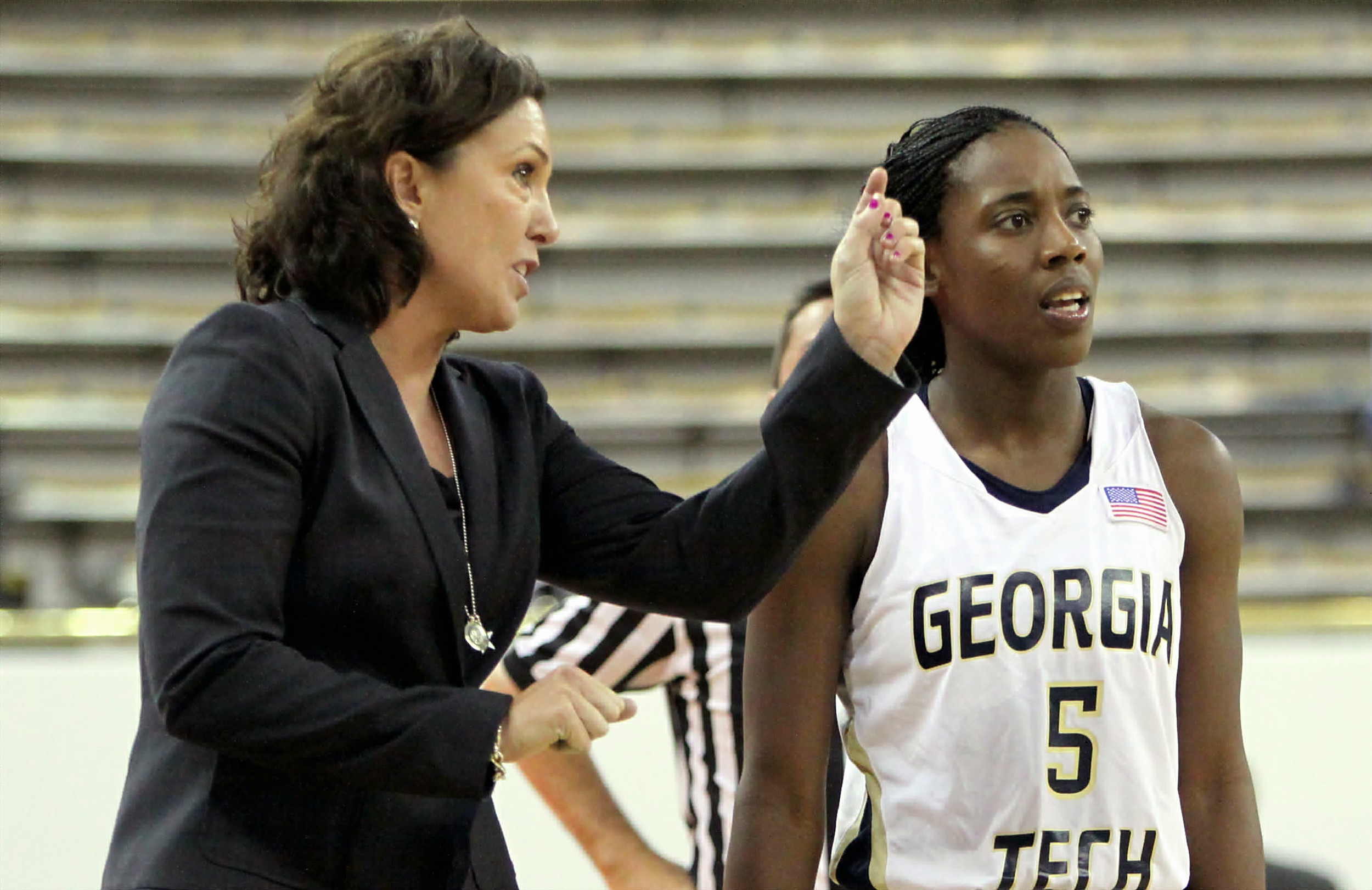 Metra Walthour with head coach MaChelle Joseph