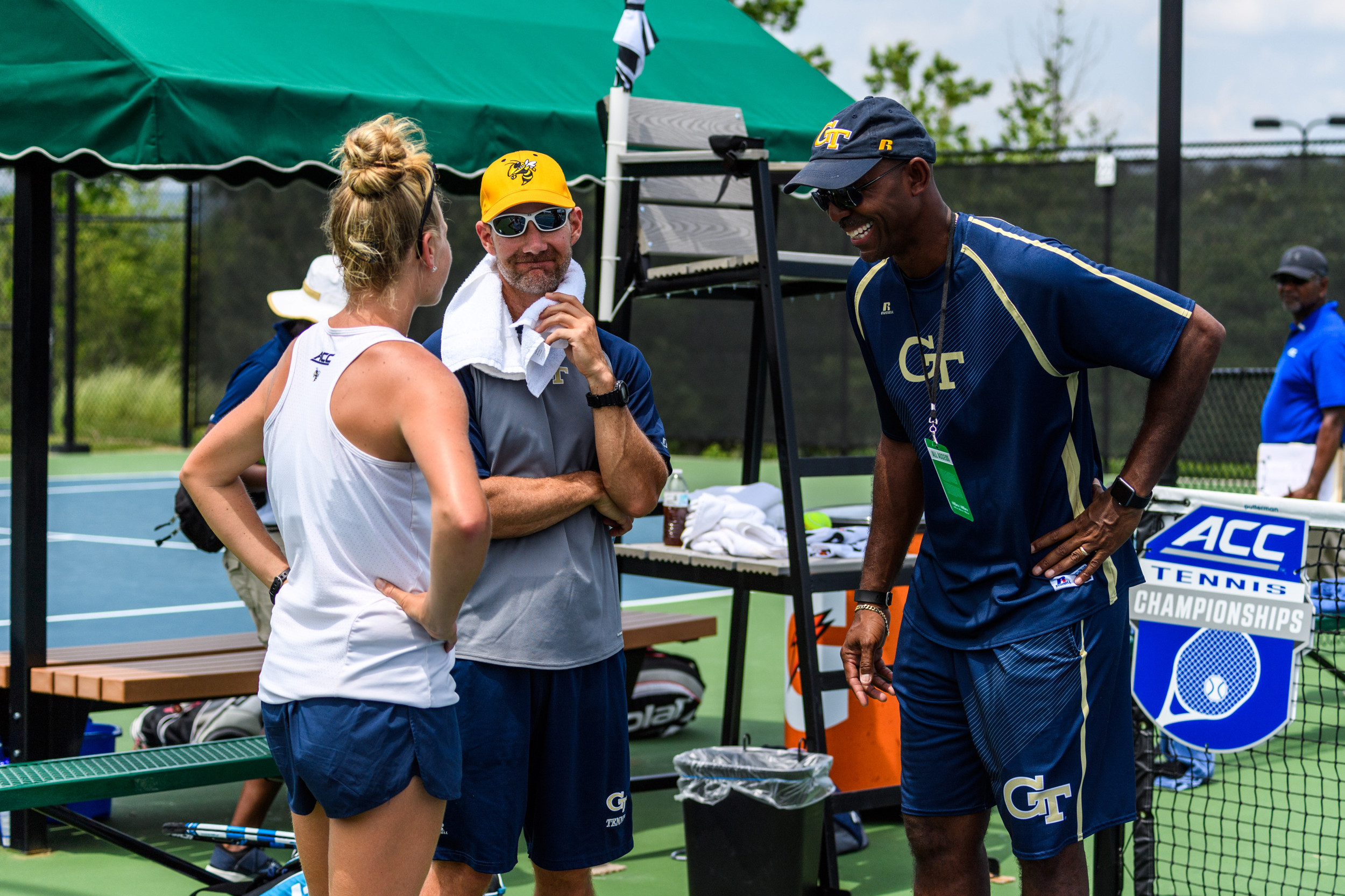 Volunteer Assistant Coach Kurt Clemmons, Head Coach Rodney Harmon, Assistant Coach Christy Lynch