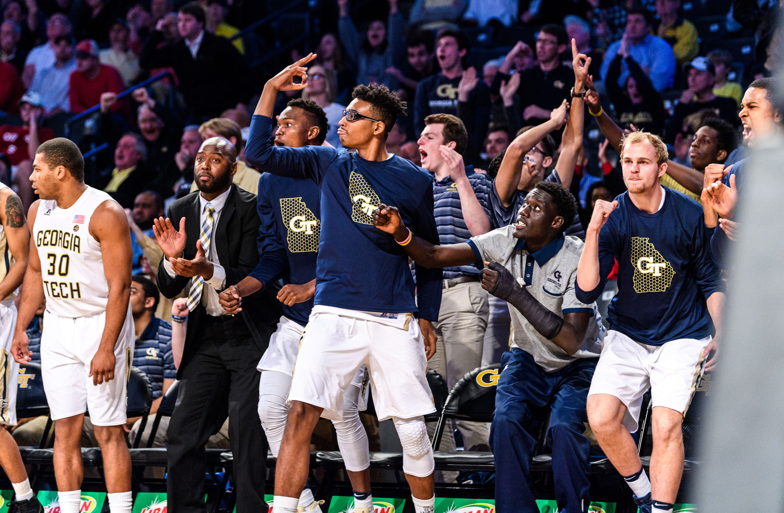 The bench reacts