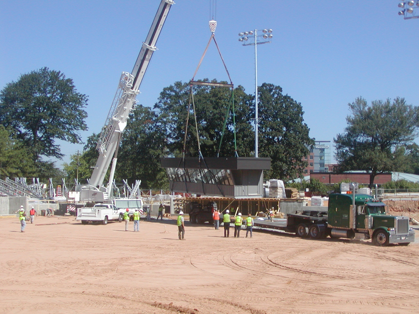 Sept. 5, 2008 - Press Box is moved into place