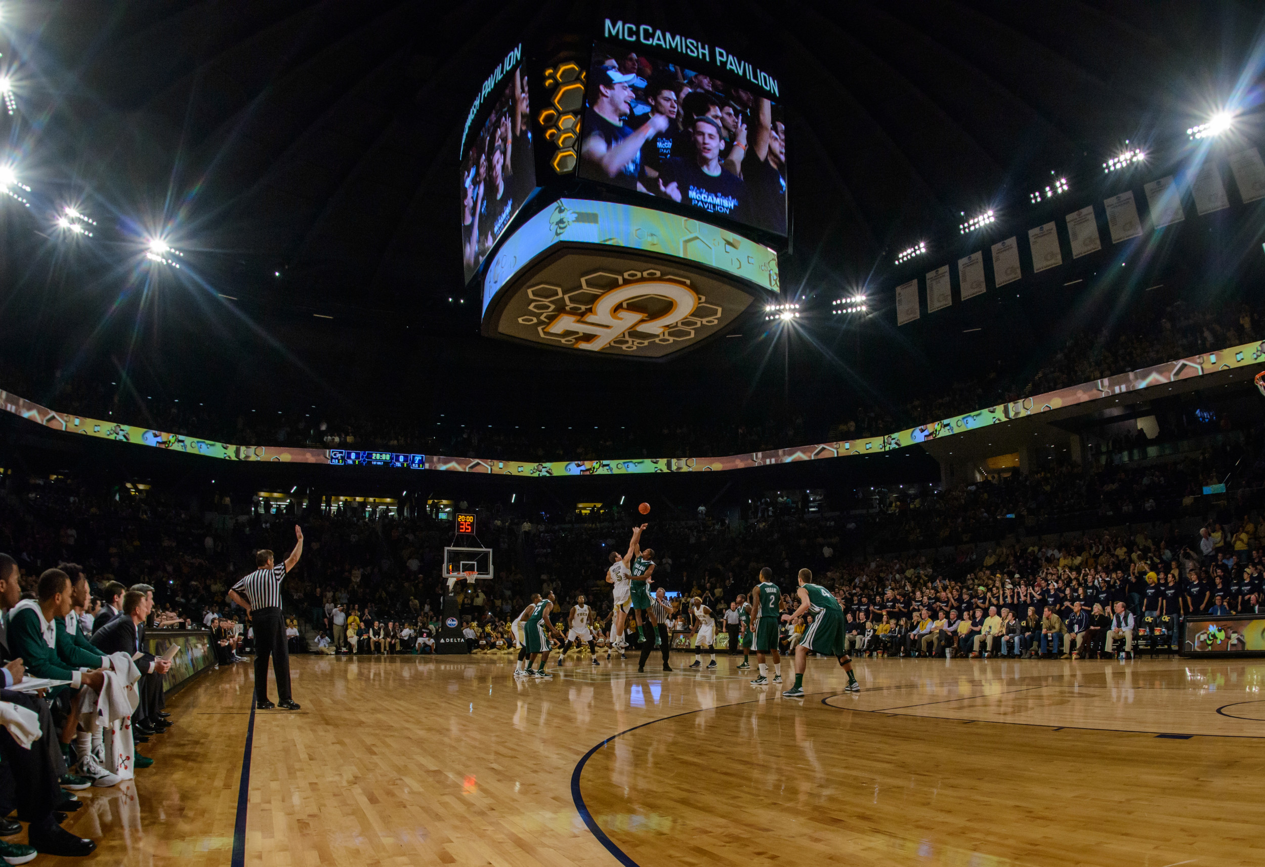 First tip in McCamish Pavilion.