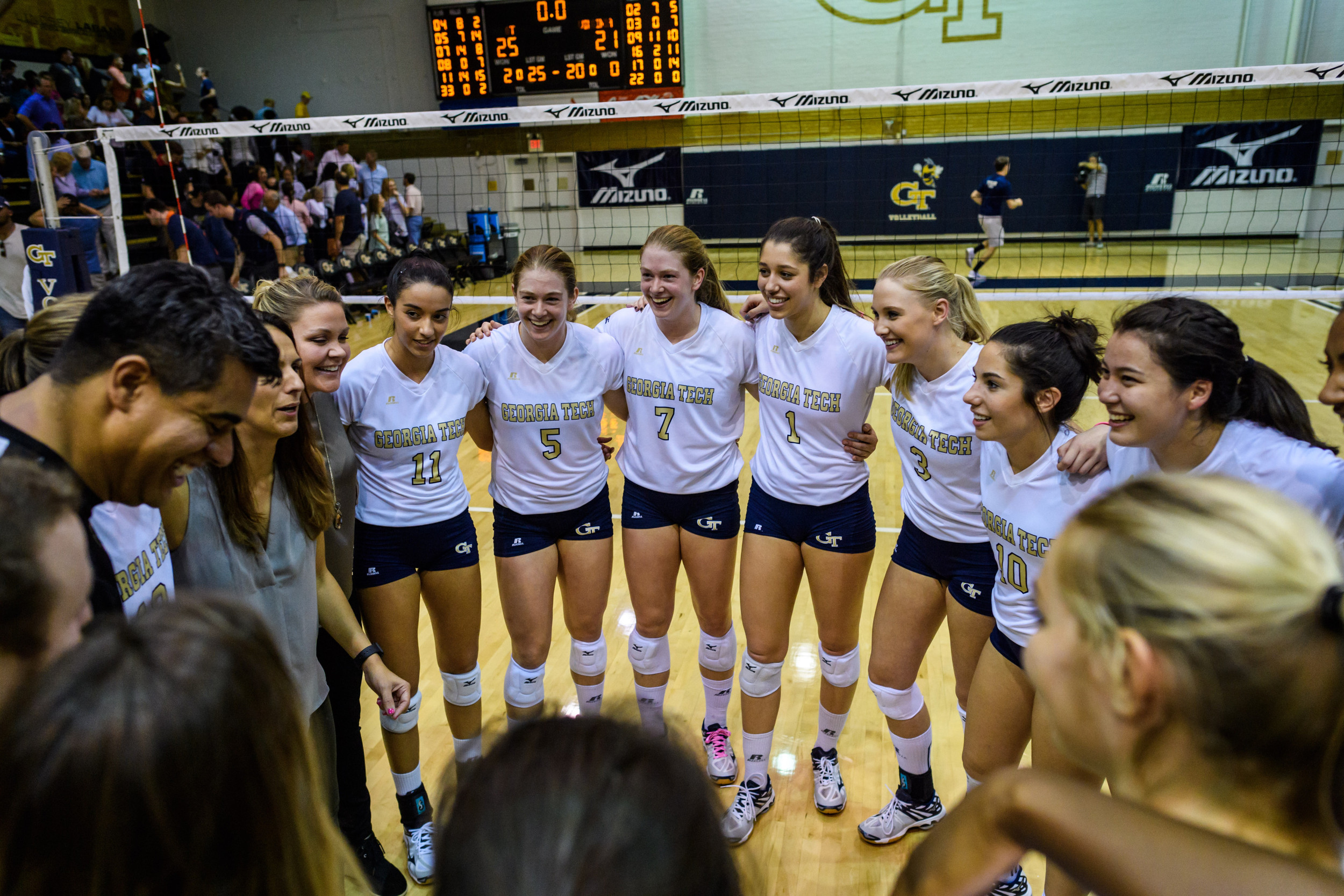 Coach Collier talks to the team after the win