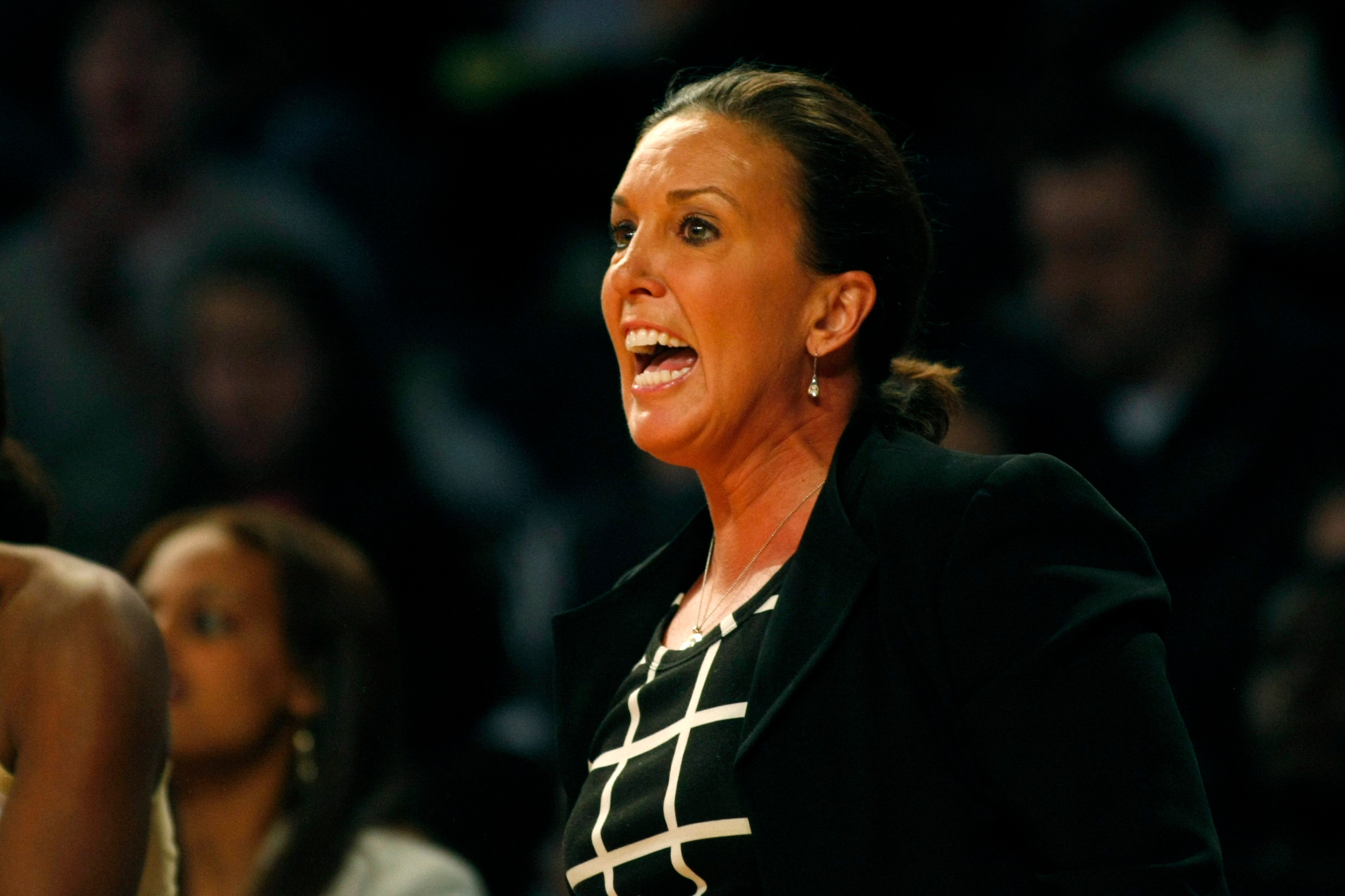 Jan 5, 2014; Atlanta, GA, USA; Yellow Jackets head coach MaChelle Joseph coaches from the bench. Brett Davis-USA TODAY Sports