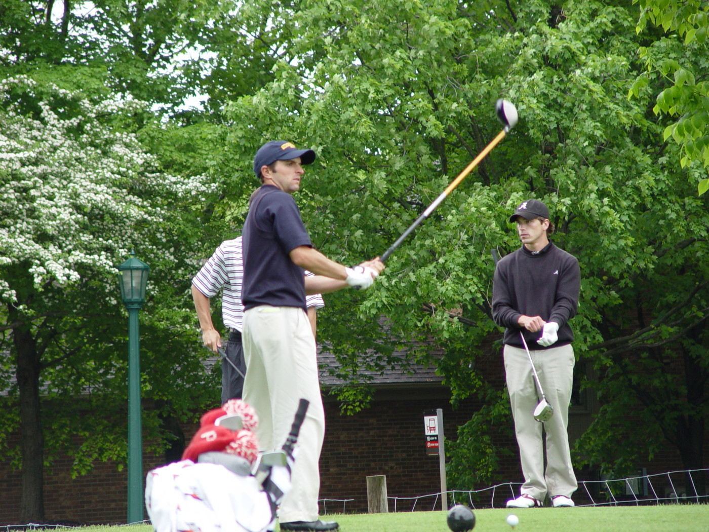 David Dragoo lines up a tee shot during Friday's second round of the NCAA Central Regional at Columbus, Ohio, May 16, 2008.