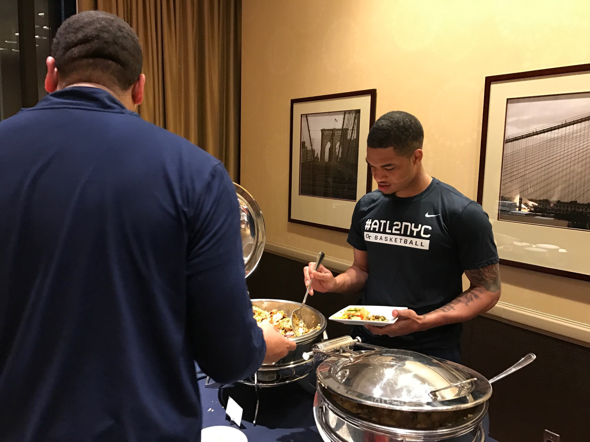 Tadric Jackson at Sunday team dinner in the hotel. NIT.