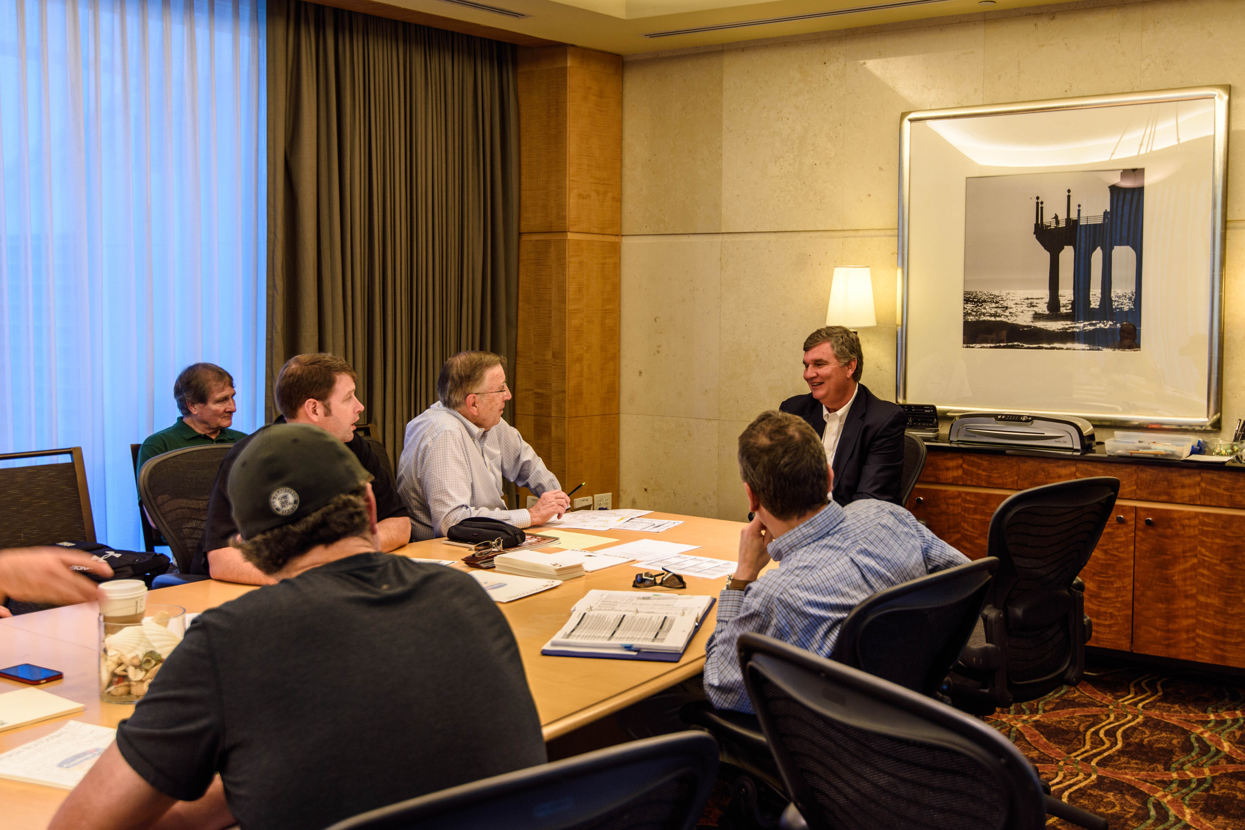Coach Paul Johnson talks with Brent Musberger and the rest of the ESPN/ESPN Radio crew