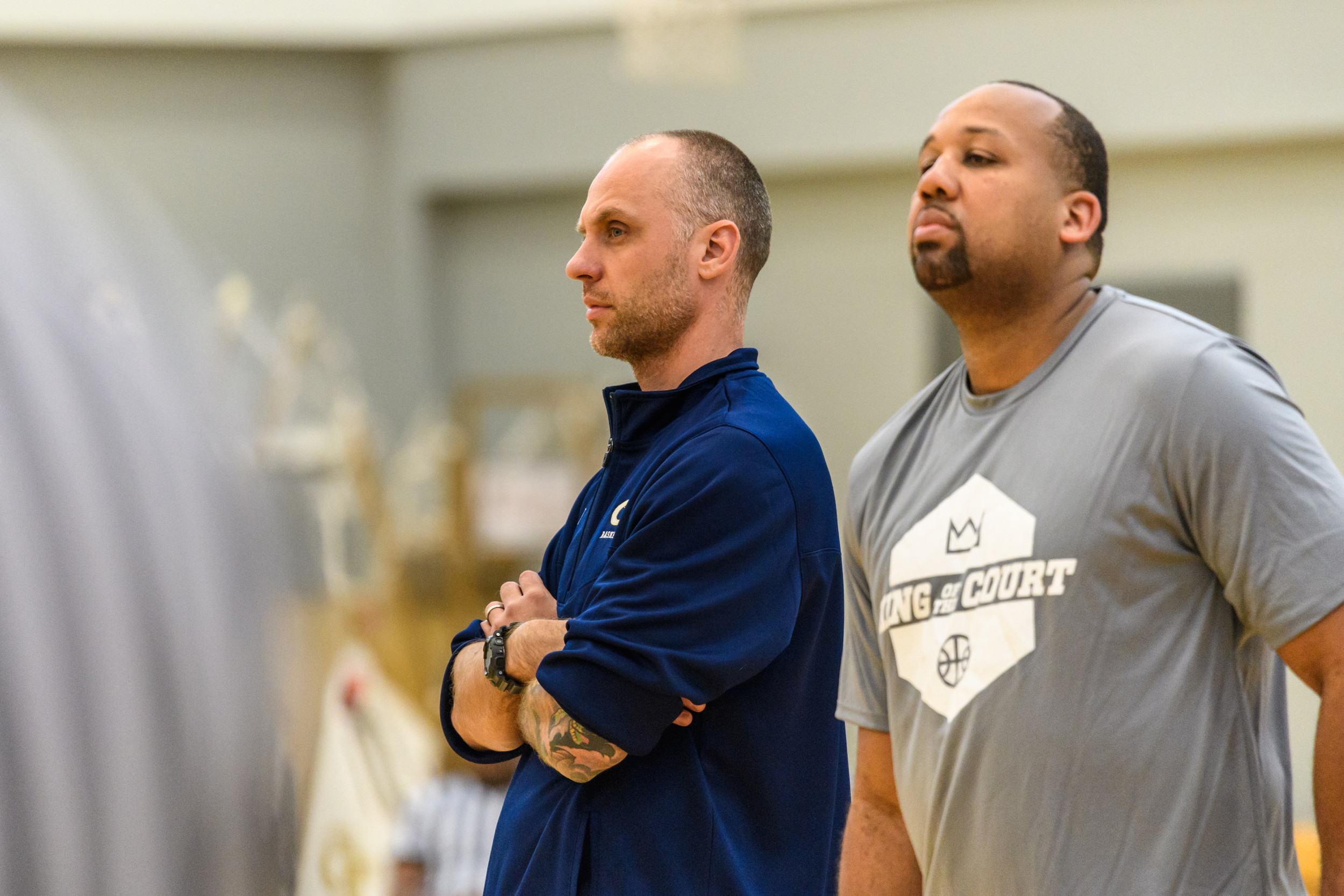 Dan Taylor & Tavaras Hardy at Georgia Tech men's basketball practice, Zelnak Center, October 11, 2016