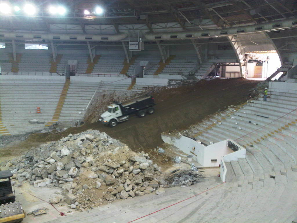 Photo taken on June 1, 2011 - Demolition has begun on the AMC - Soon to become the McCamish Pavilion.