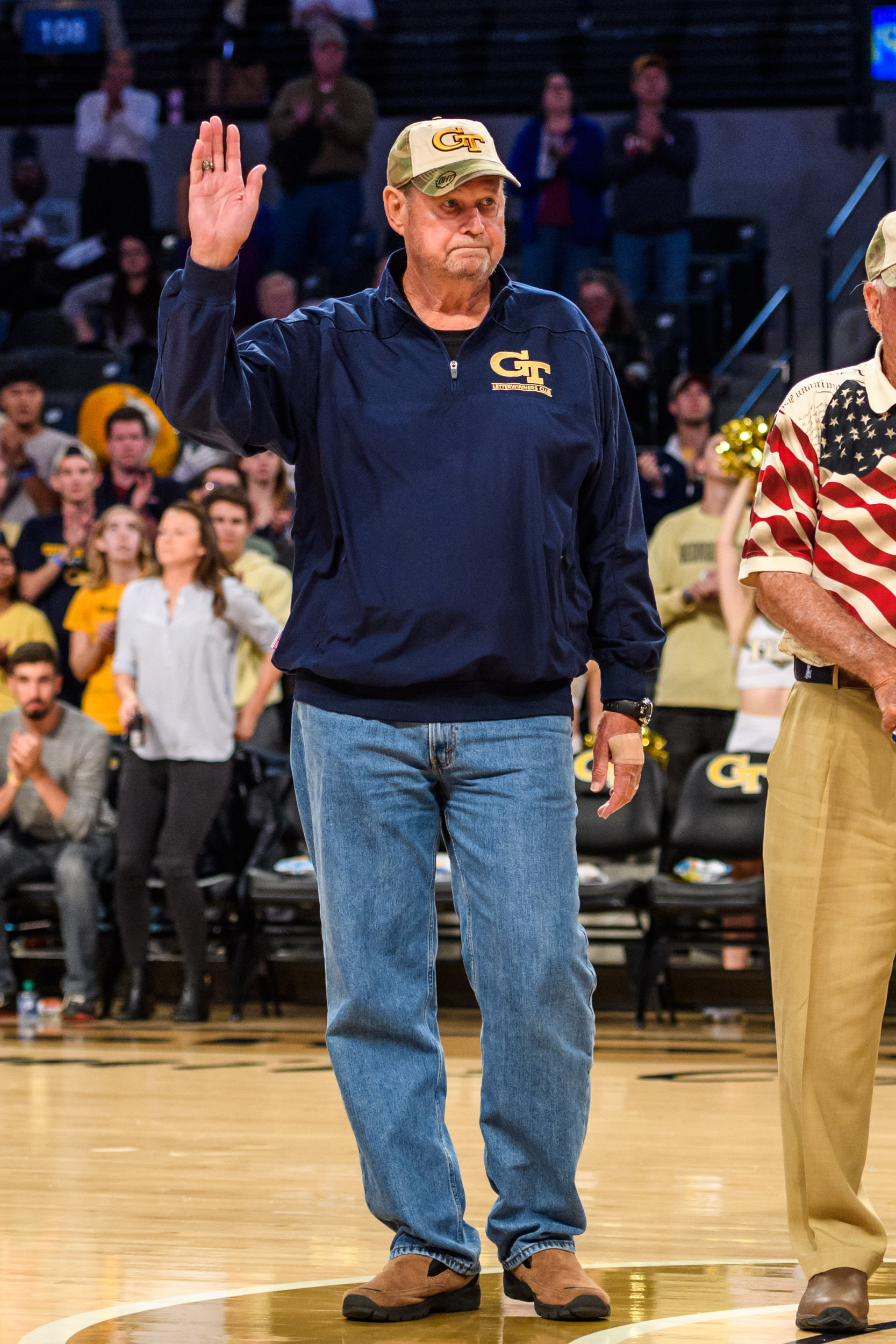 Veterans associated with Georgia Tech Basketball were honored during the game