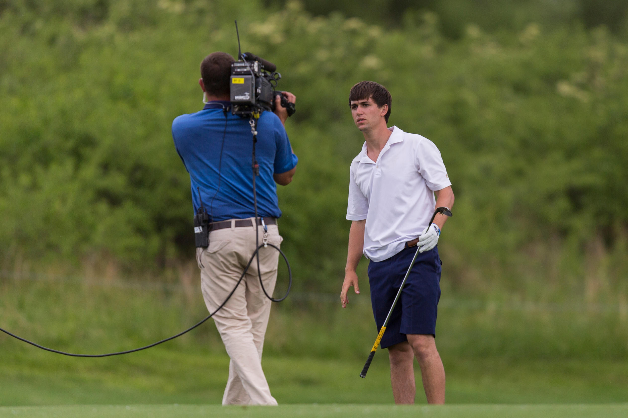 Ollie Schniederjans at the 2014 NCAA Golf Championship, May 23-28, Prairie Dunes Country Club, Hutchinson, Kan.