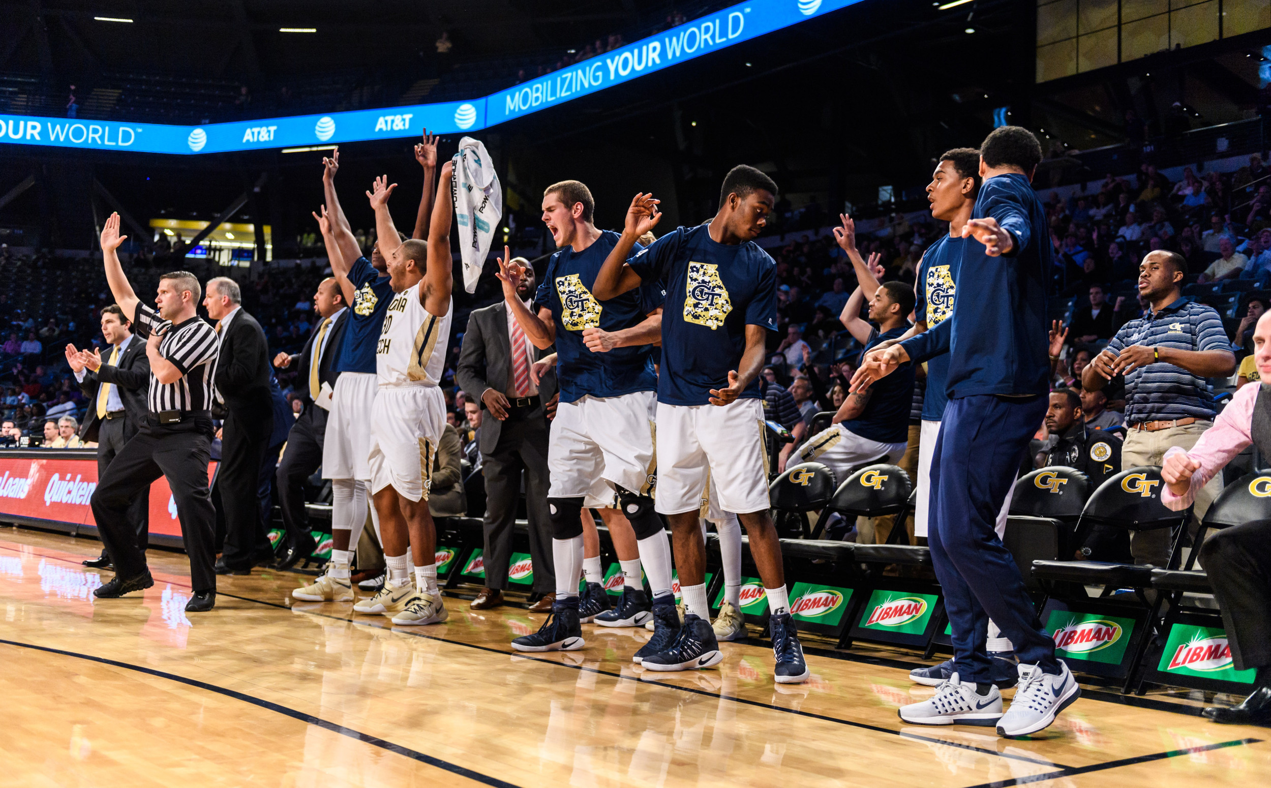 The bench reacts