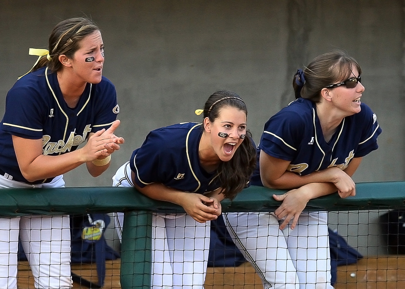Dugout cheers team on