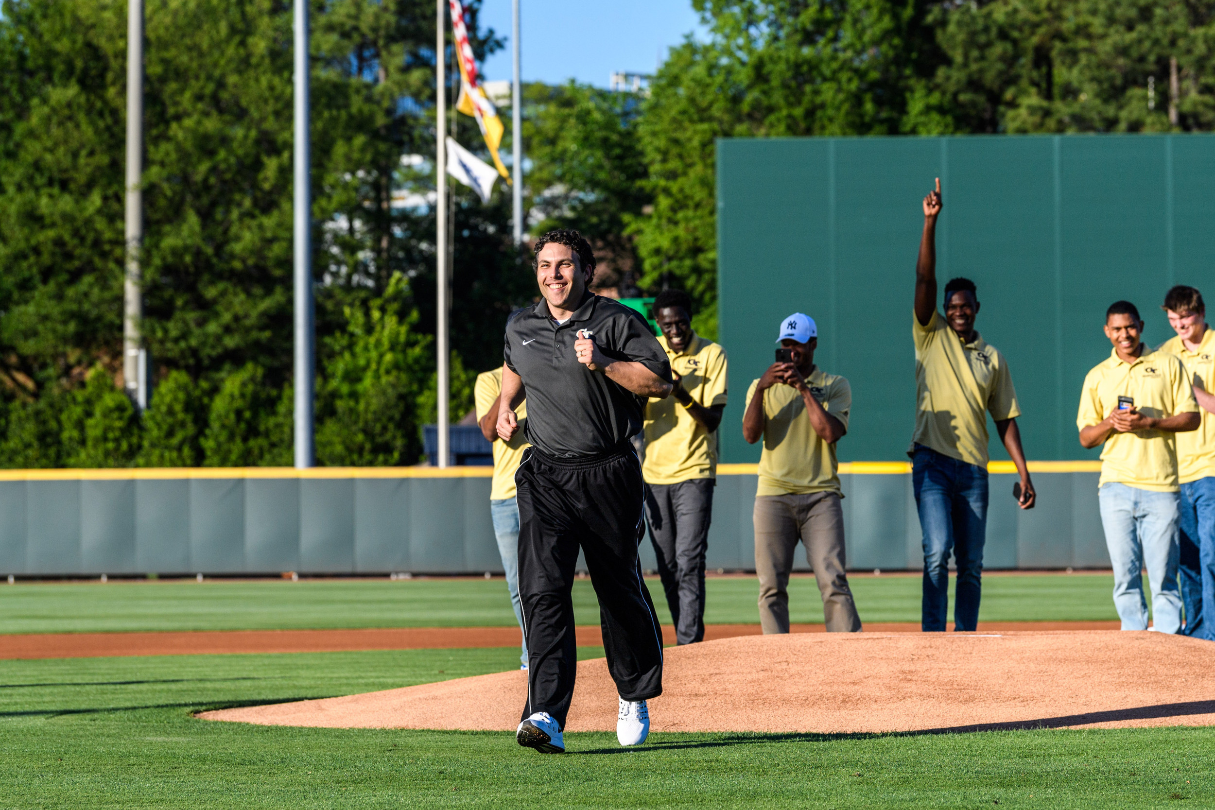 Coach Pastner threw out the first pitch
