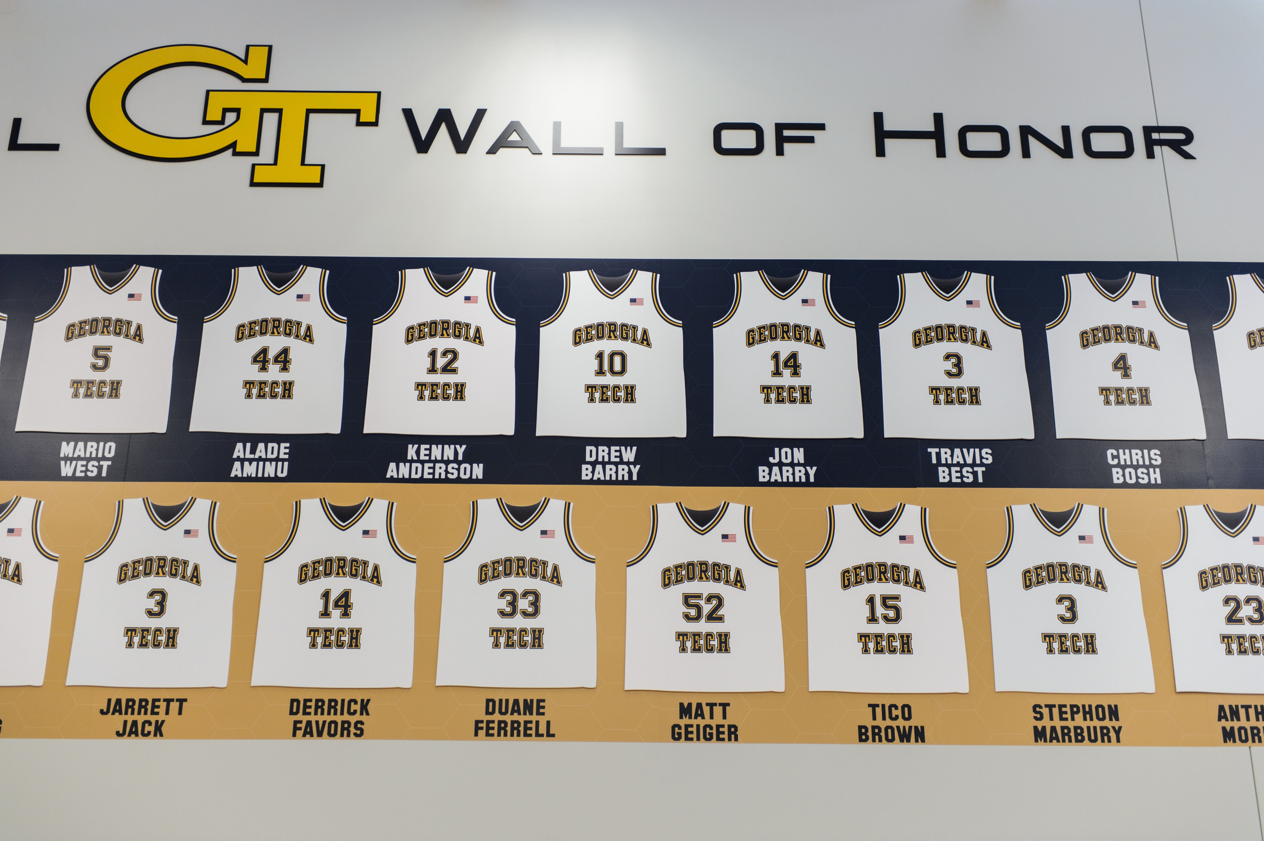 Wall of Honor in the Zelnak Center practice court.