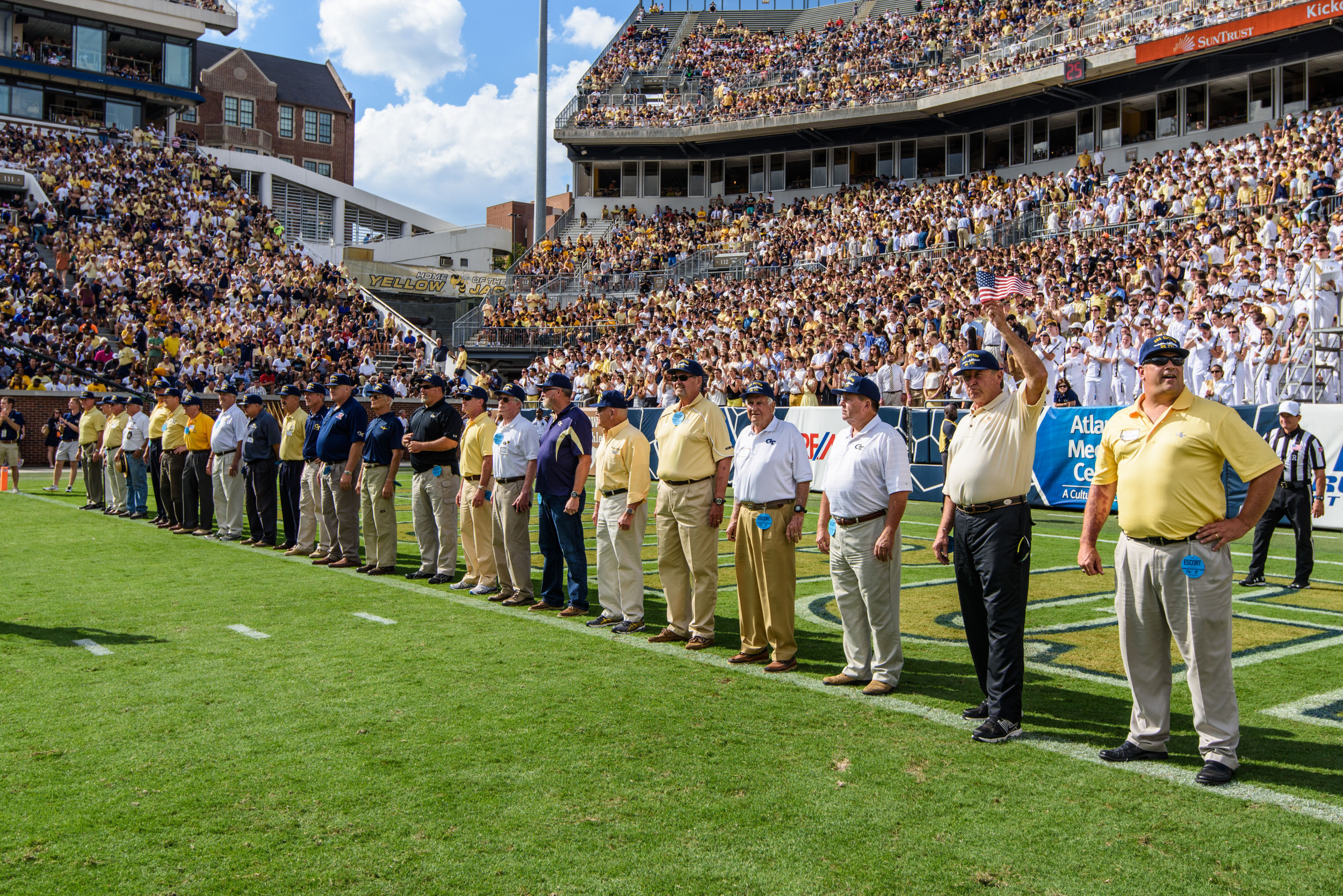 Georgia Tech veterans were recognized for Heroes Day