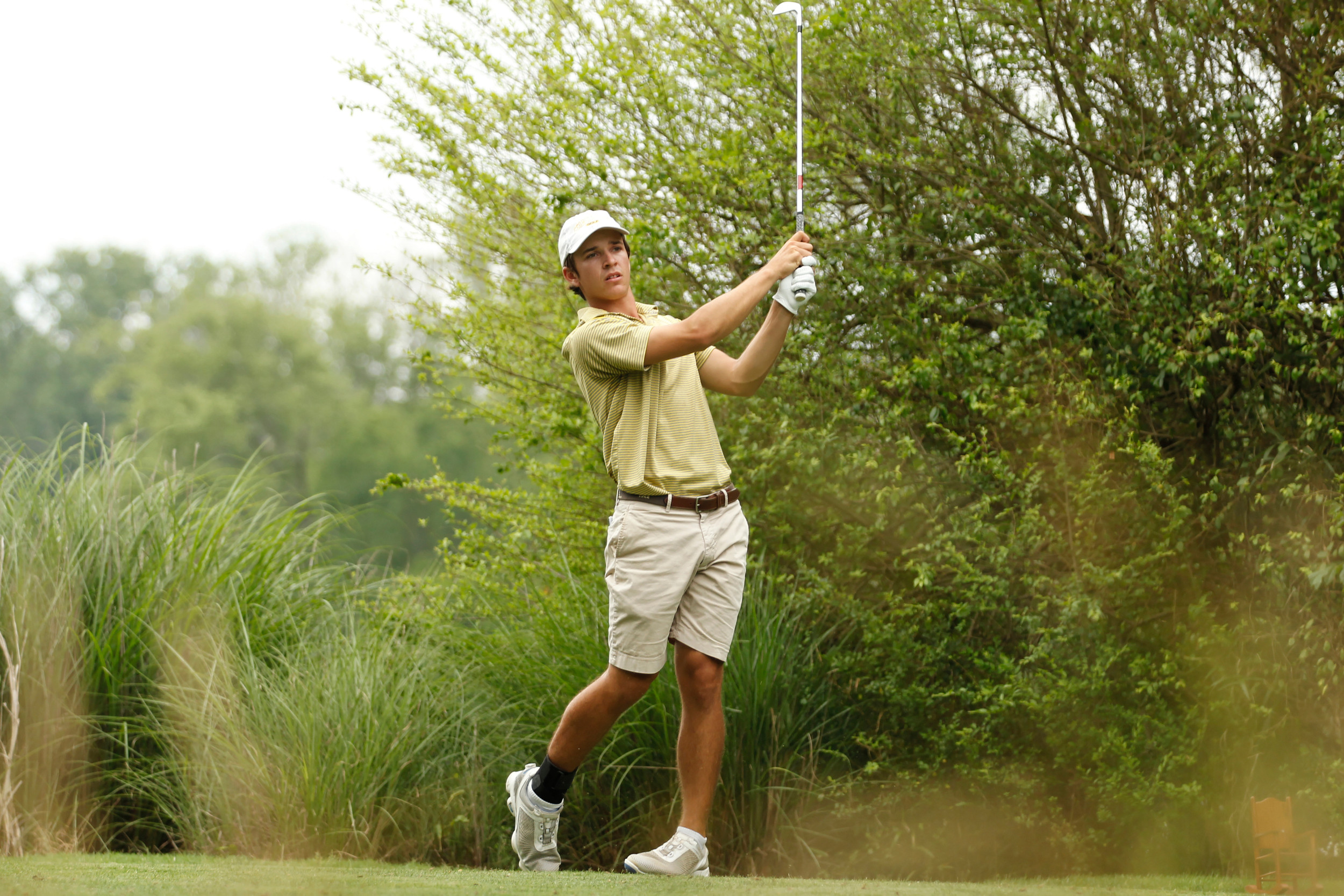 Jacob Joiner plays his tee shot on the seventh hole during 2016 U.S. Open Sectional Qualifying at Ansley Golf Club (Settindown Creek Course) in Roswell, Ga. on Monday, June 6, 2016. (Copyright USGA/Tami Chappell)