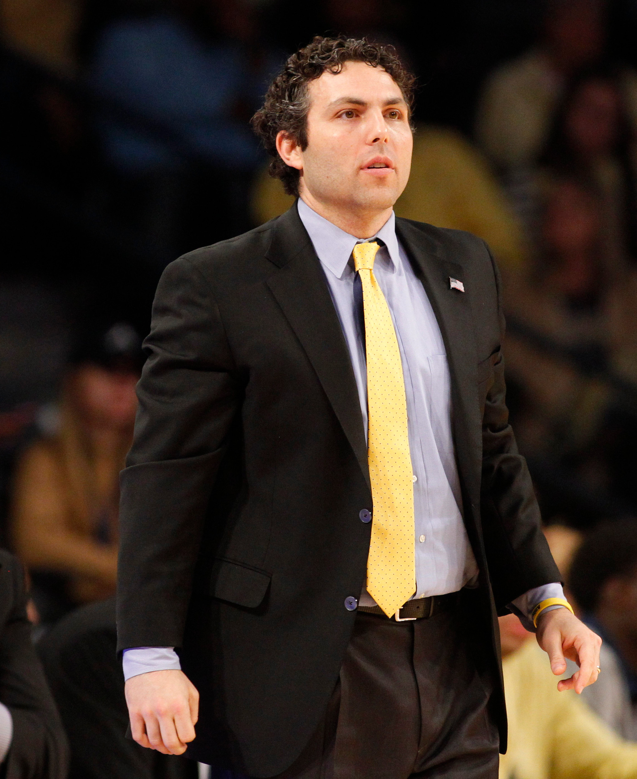 Head coach Josh Pastner coaches against the Pittsburgh Panthers in the second half. Georgia Tech won 61-52. Credit: Brett Davis-USA TODAY Sports