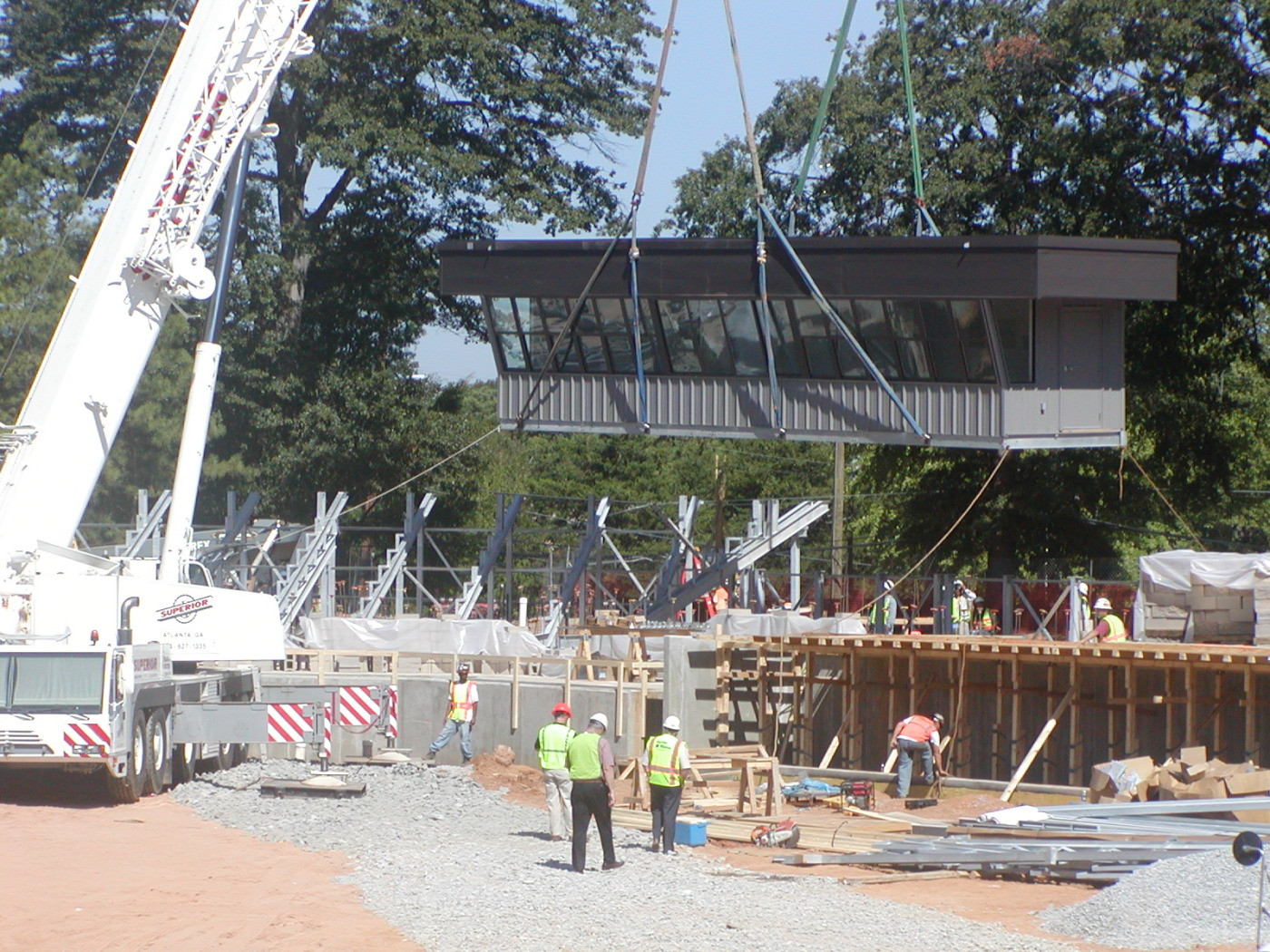 Sept. 5, 2008 - Press Box is moved into place