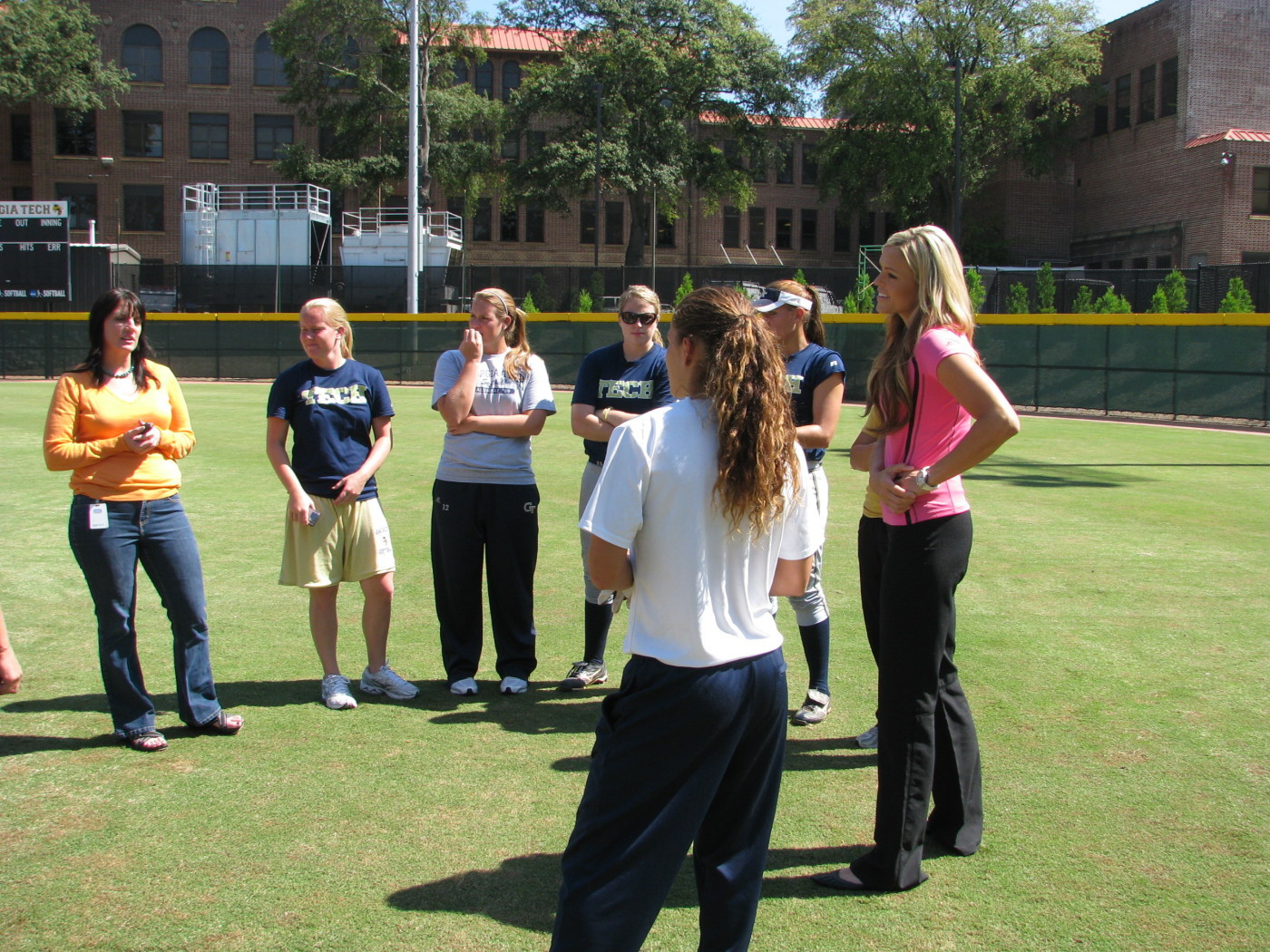Jennie Finch visits softball practice:October 1, 2009