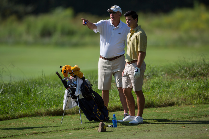 Bruce Heppler and Tyler Joiner during the first round of the Carpet Capital Collegiate, September 11, 2015