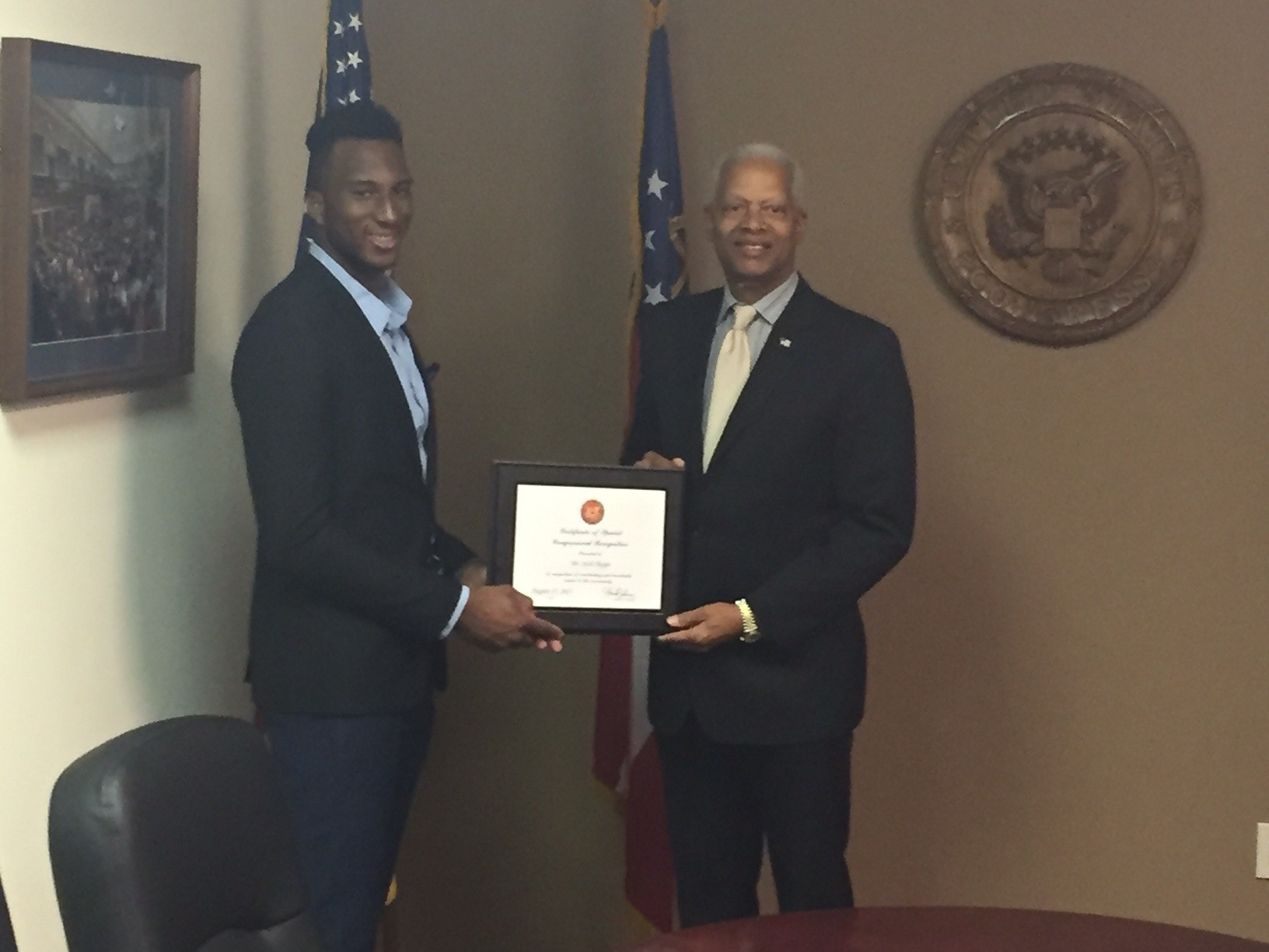 Josh Okogie visit to U.S. Rep. Hank Johnson, Decatur, Ga., August 15, 2017
