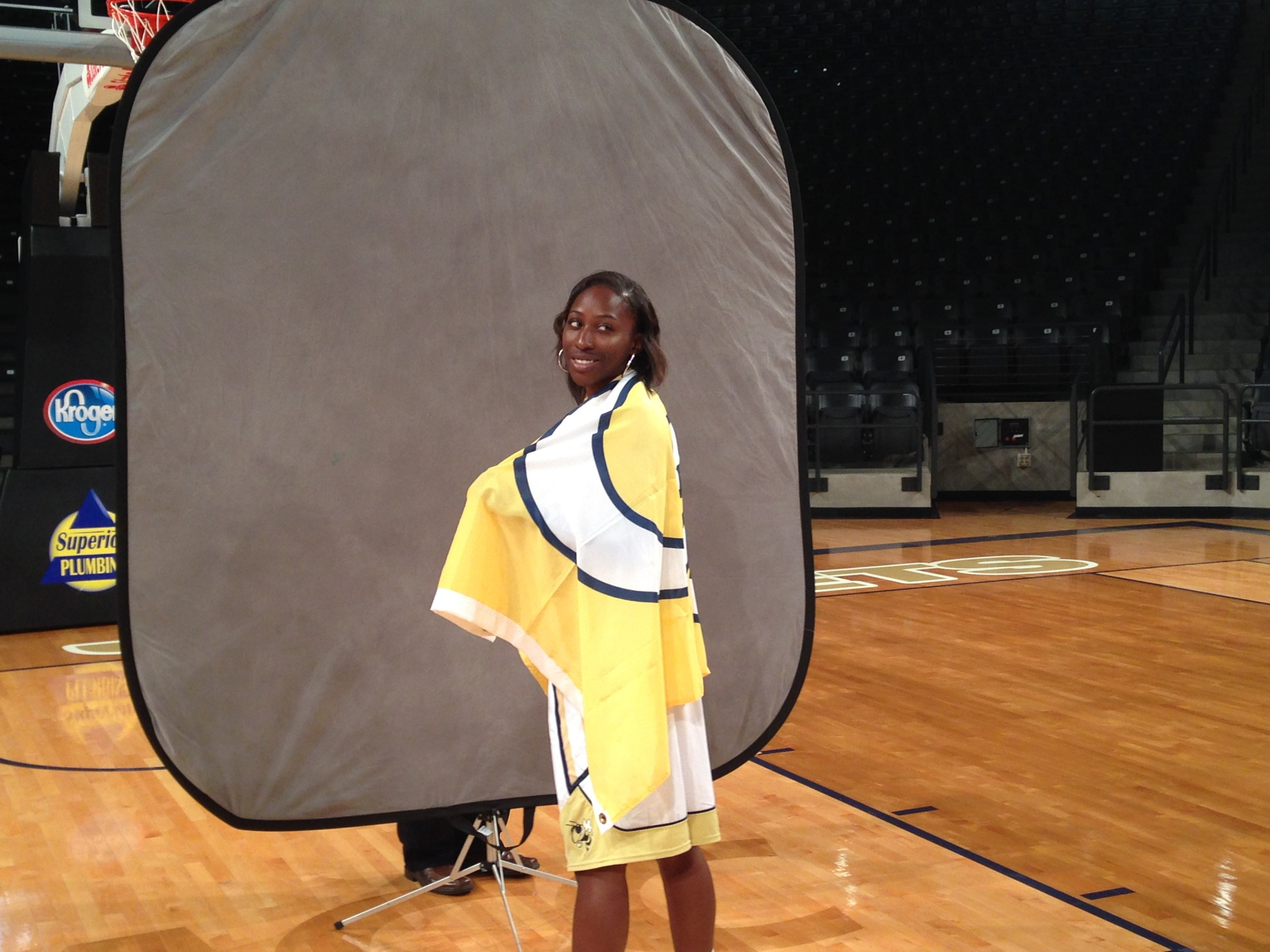 Senior Sydney Wallace shows off her Georgia Tech pride.