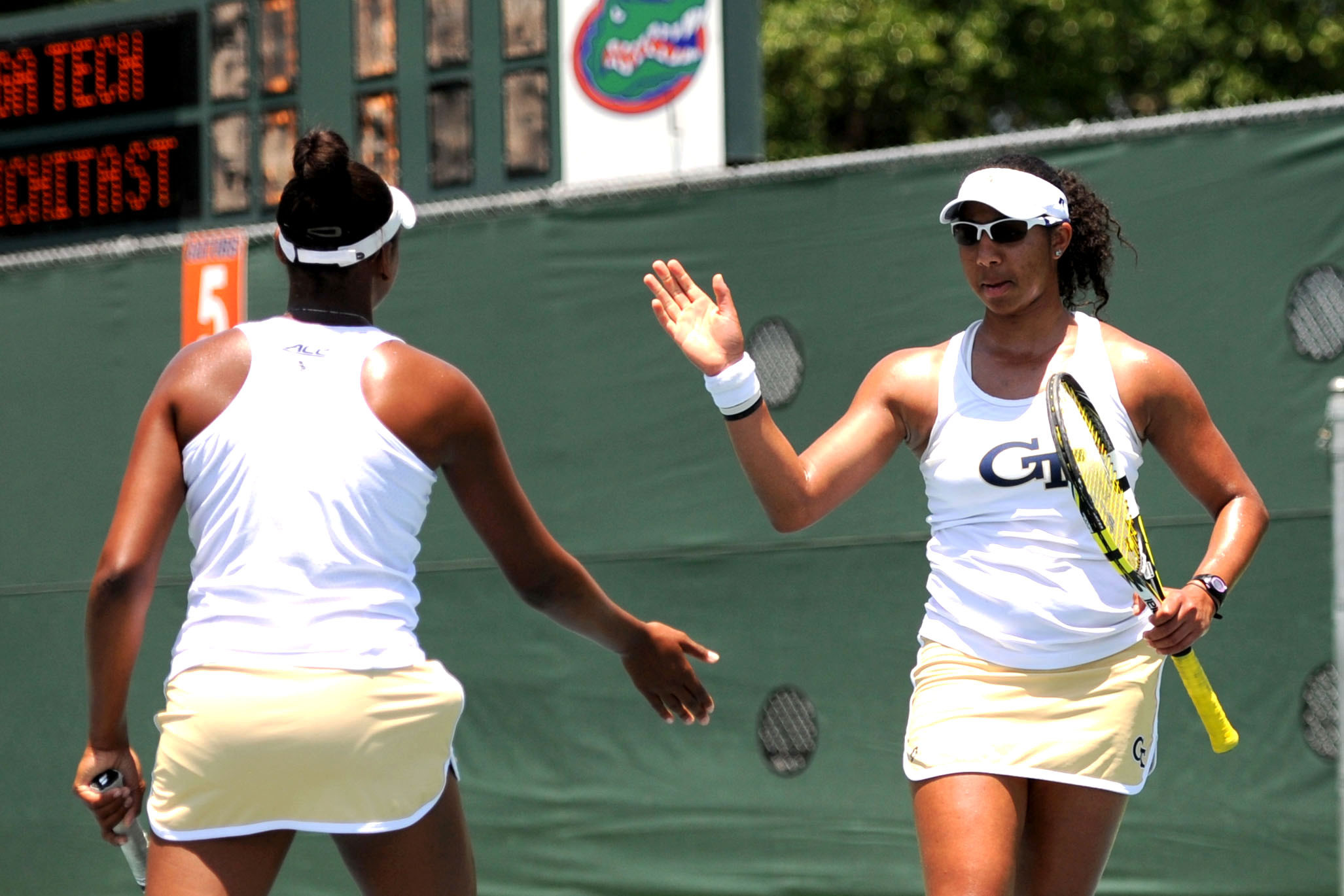 Rasheeda McAdoo was victorious on court two against Wichita State. (Credit: Christine Casey)