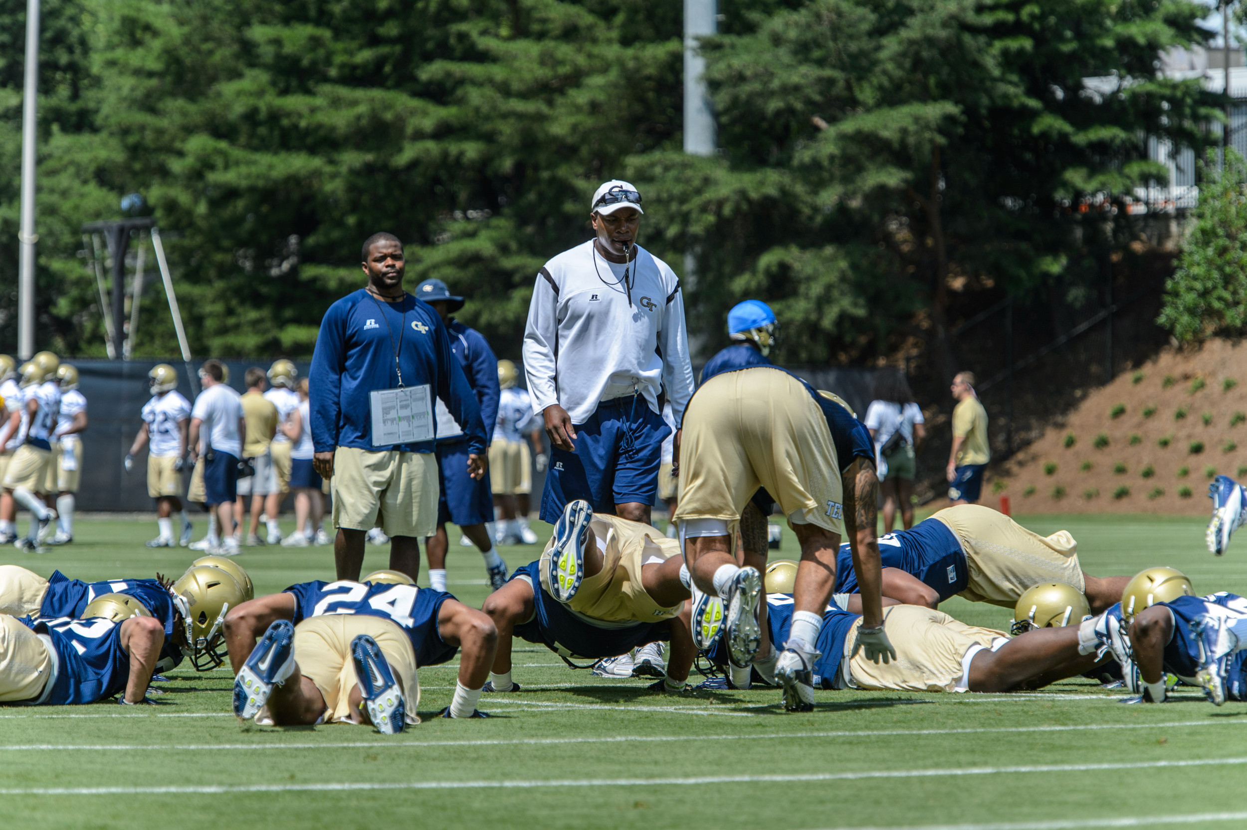 First practice of 2013 GT Football Camp.