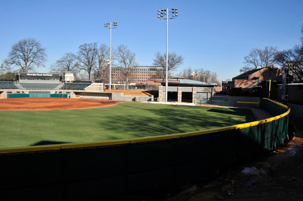 The view from the parking lot just beyond center field.