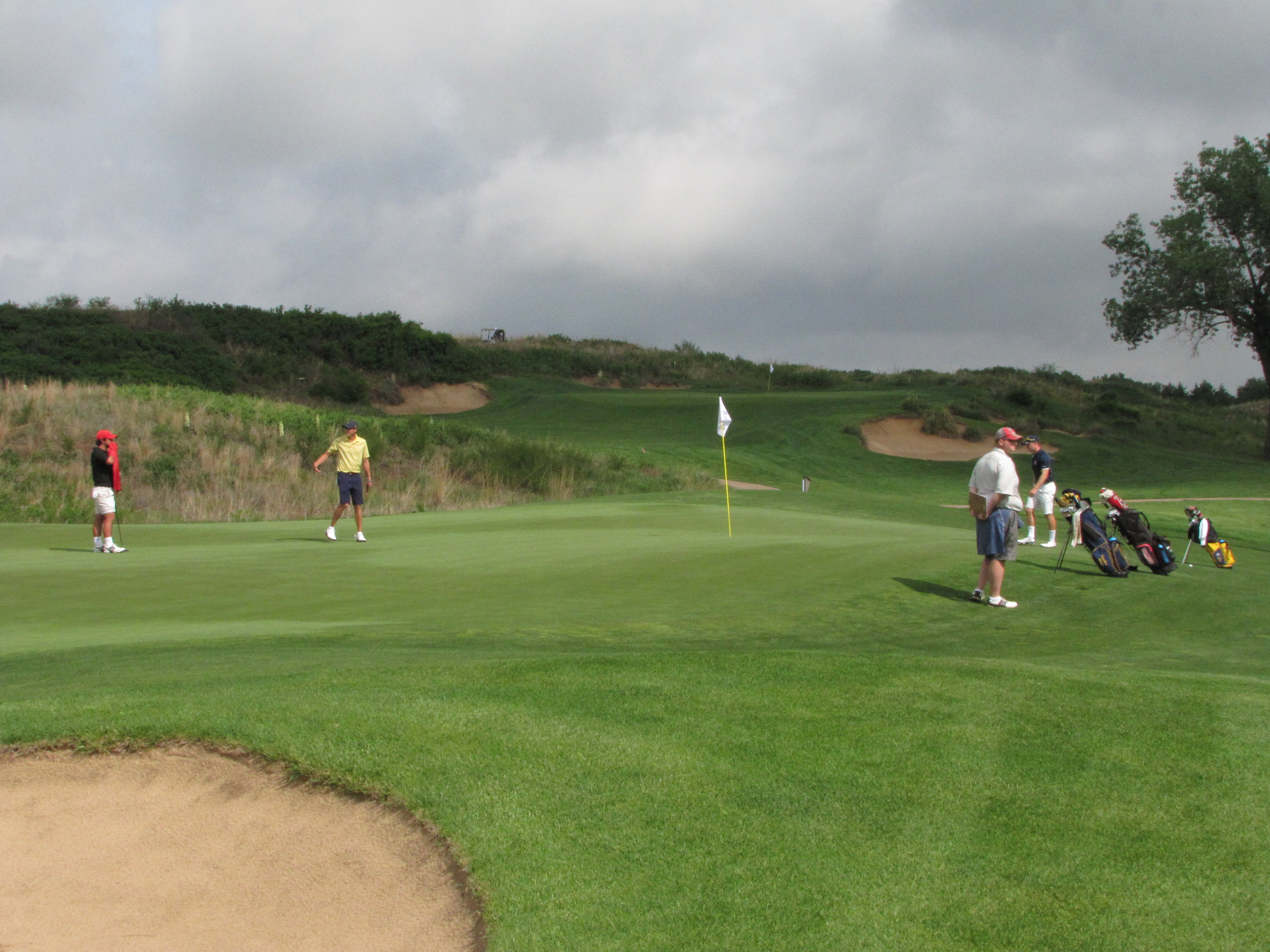 Richy Werenski at the 3rd green with the No. 4 green in the background during the first round of NCAA Championship, May 24, 2014