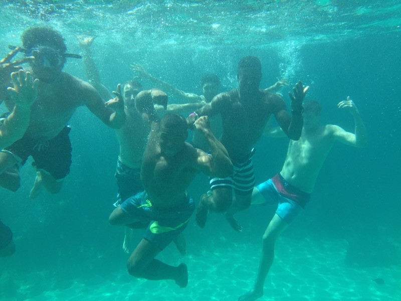 Georgia Tech men's basketball team finished its six-day trip to the Bahamas with a catamaran and snorkeling excursion Monday, August 10, 2015