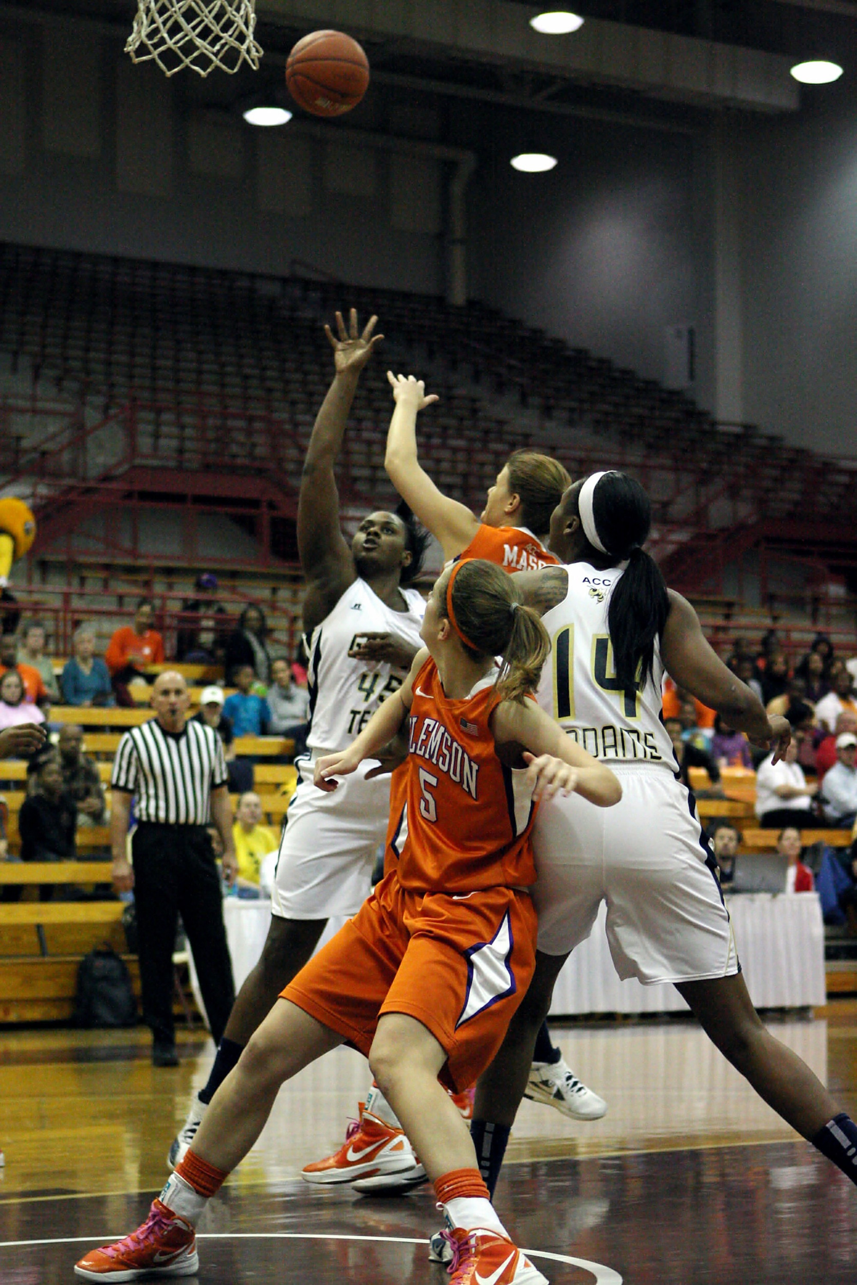 Sasha Goodlett takes a shot against Clemson.