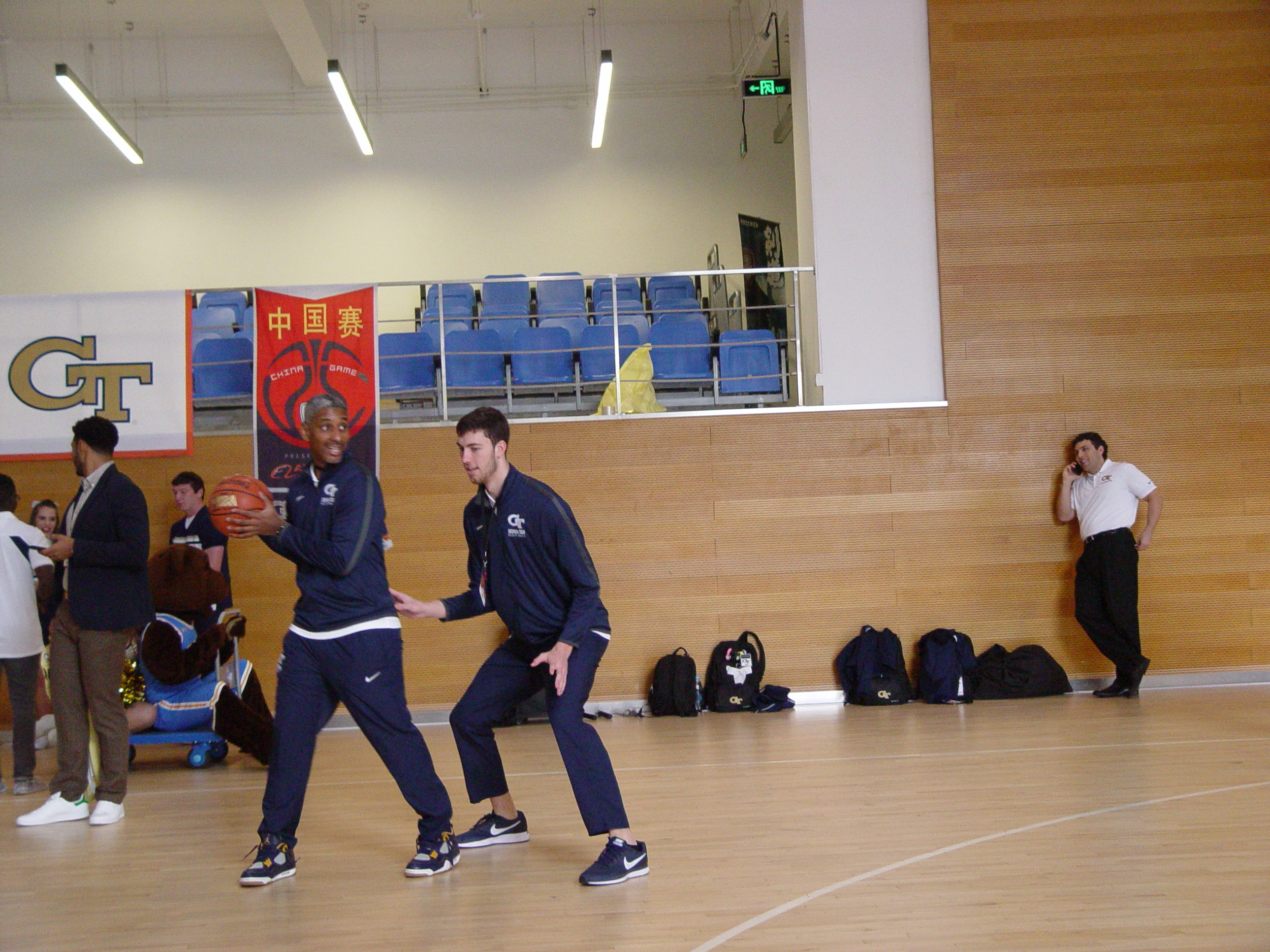 Shootaround in the gym at Alibaba, Georgia Tech in China, Alibaba visit, November 6, 2017