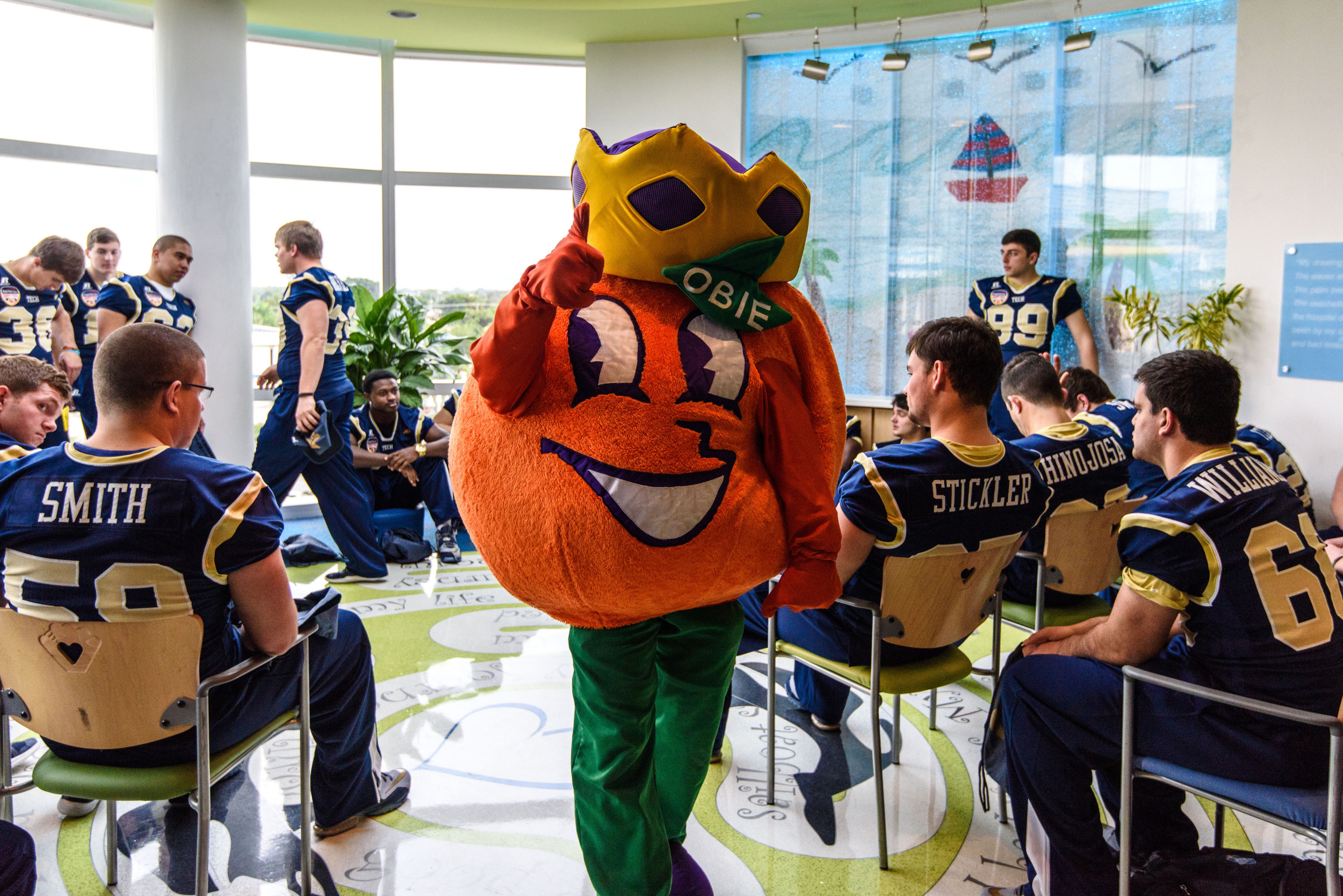 The Yellow Jackets visited the Joe DiMaggio Children's Hospital in the morning