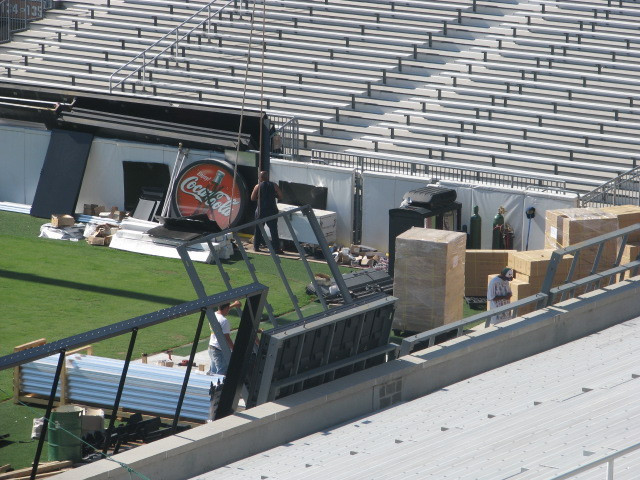 Work continues on the new Bobby Dodd Stadium video board